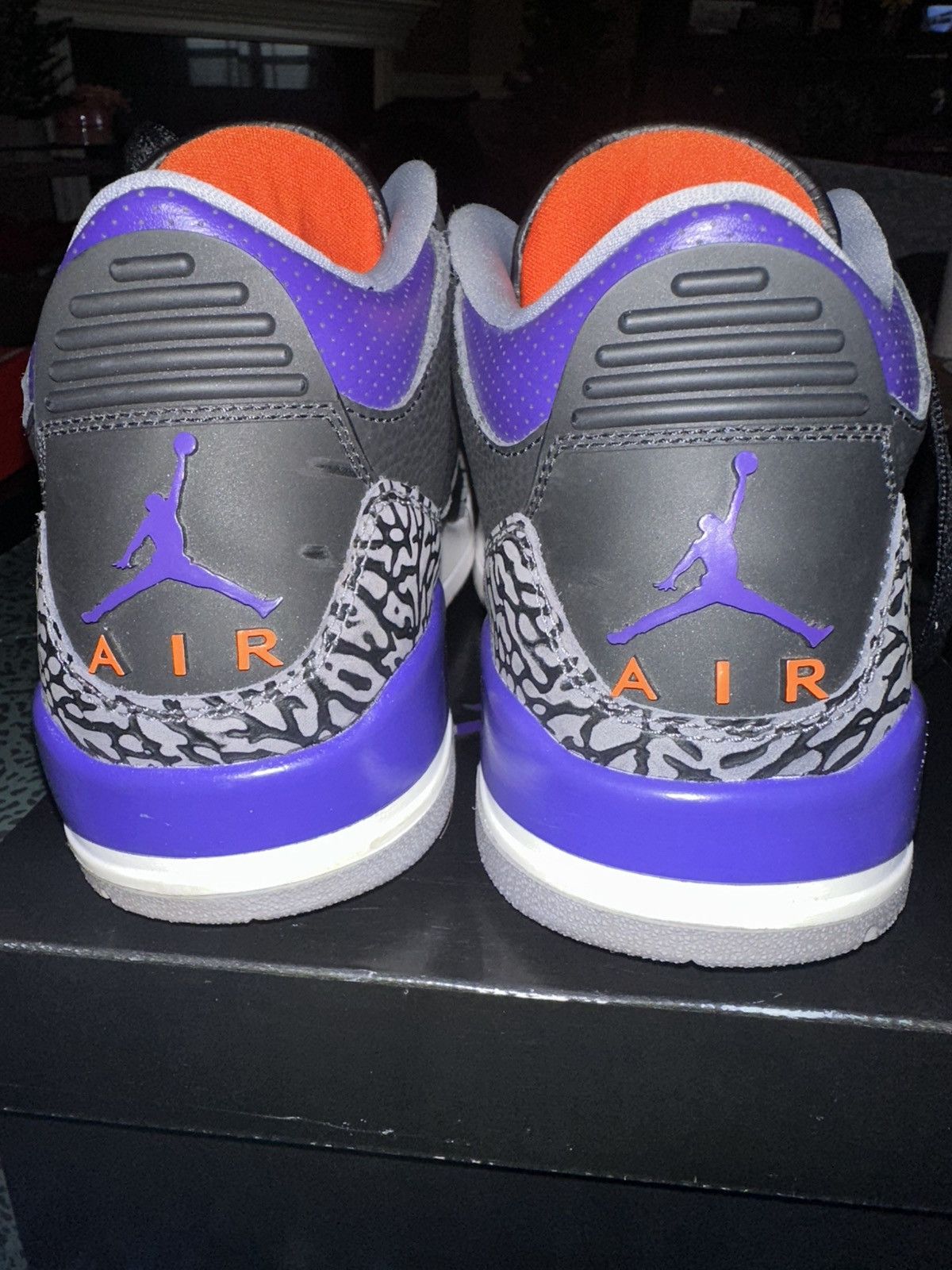 Jordan Brand Air Jordan 3 retros Black & Purple Size US 8 / IT 38 - 3 Thumbnail