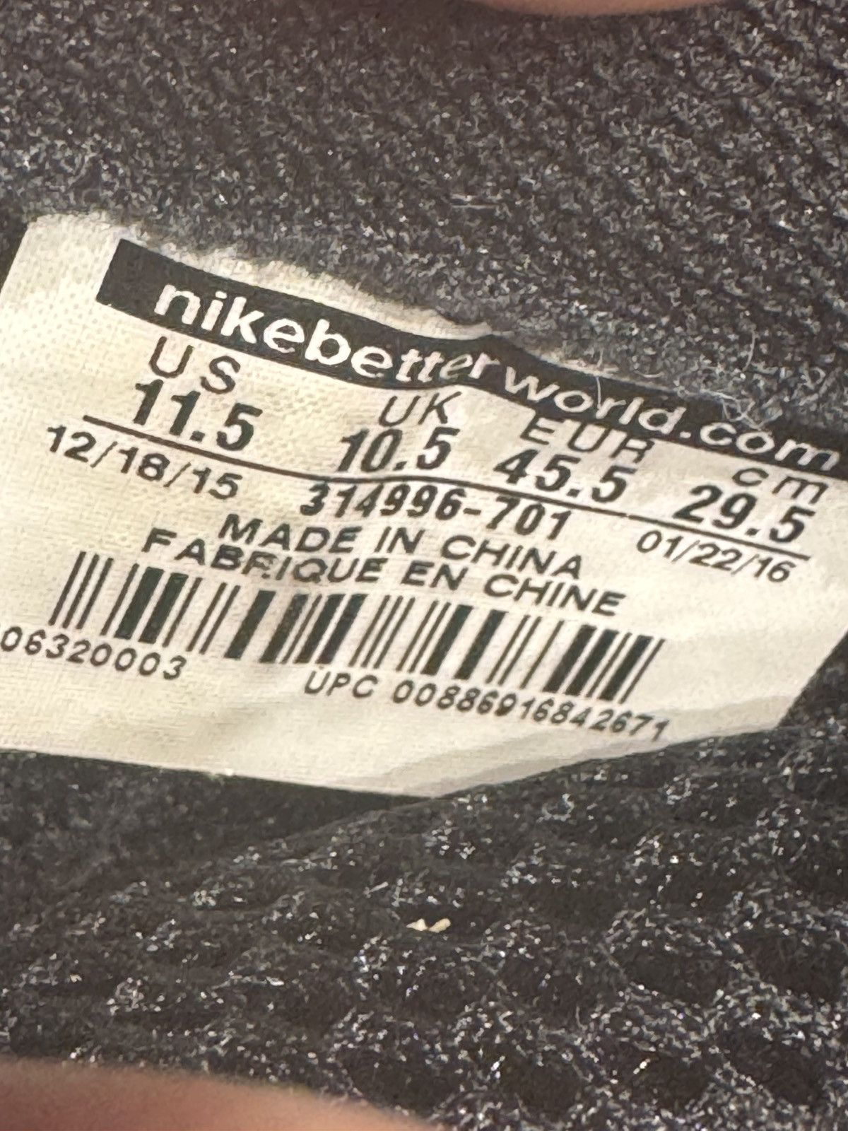 Nike Nike Air Foamposite One ‘Wu Tang’ - Size 11.5 Size US 11.5 / EU 44-45 - 9 Thumbnail