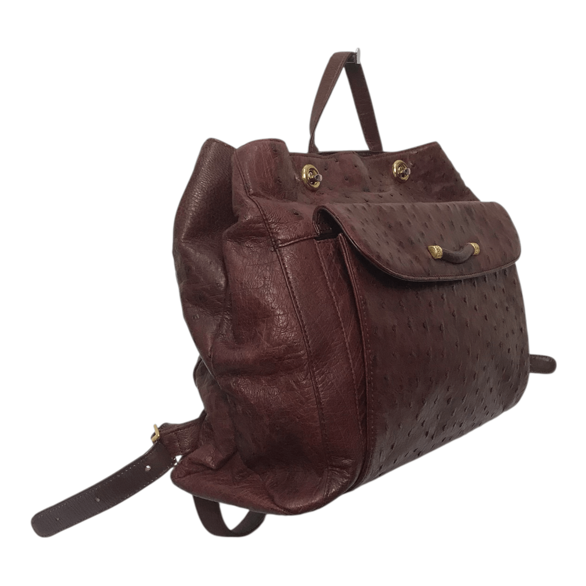 Leather Ostrich Cherry Leather Bagpack Size ONE SIZE - 5 Thumbnail