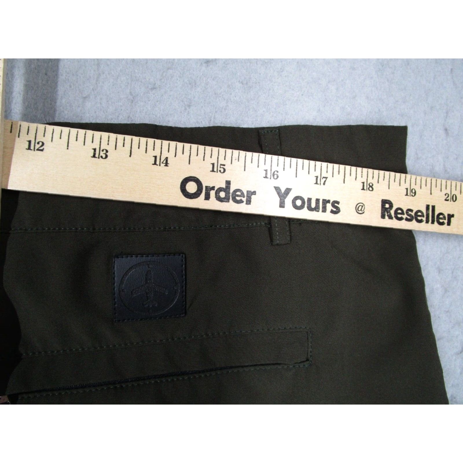 Vintage Aviator Mens 38 Green 8" Hybrid Shorts - Travel, Work, Beach, Golf - Drawstring, Pockets - Made in USA - 5-Pocket Chino Style - Polyester Blend Size US 38 / EU 54 - 5 Thumbnail