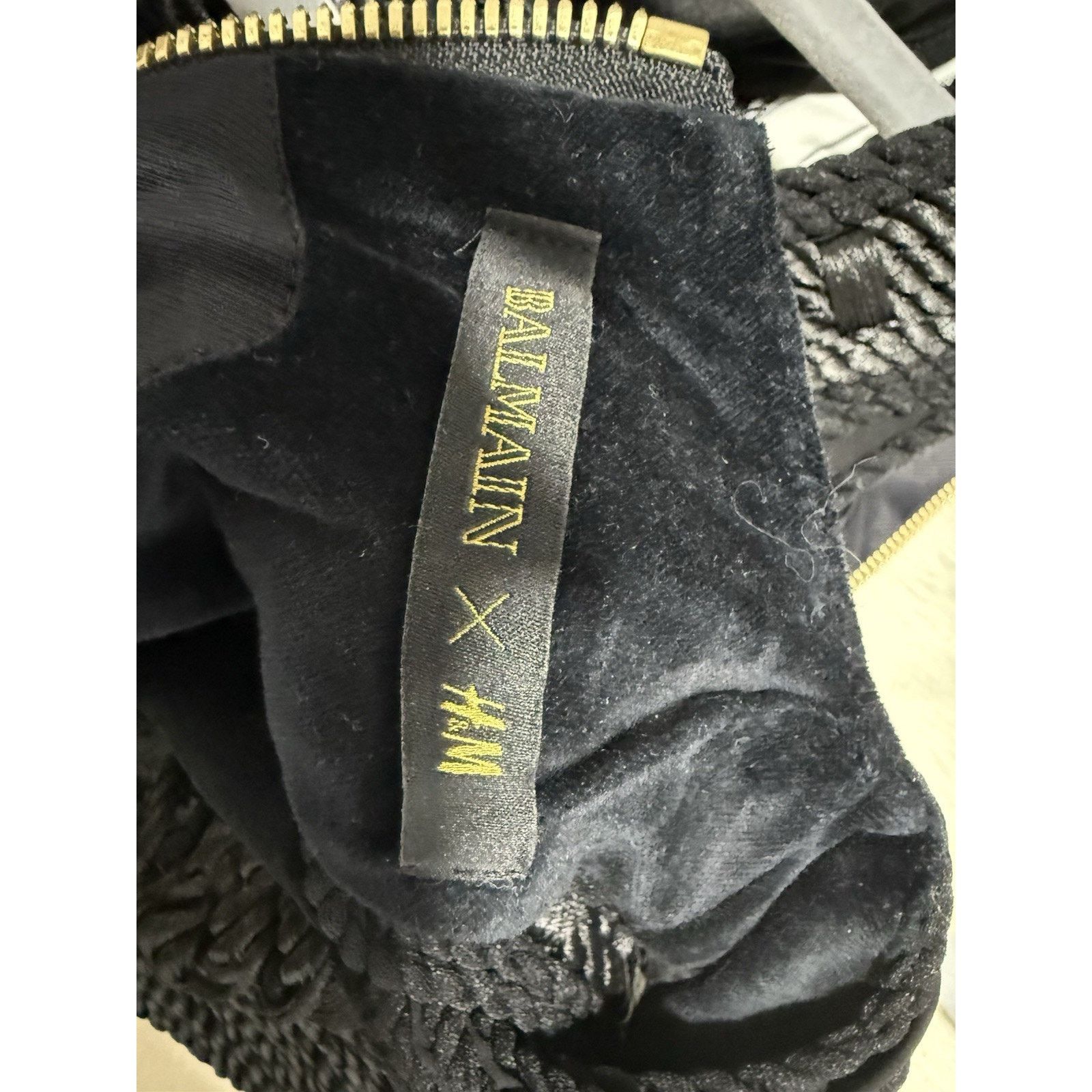 H&M Balmain x H&M Black Rope Embroidered Velvet Mini Dress US 4 Size S / US 4 / IT 40 - 7 Thumbnail