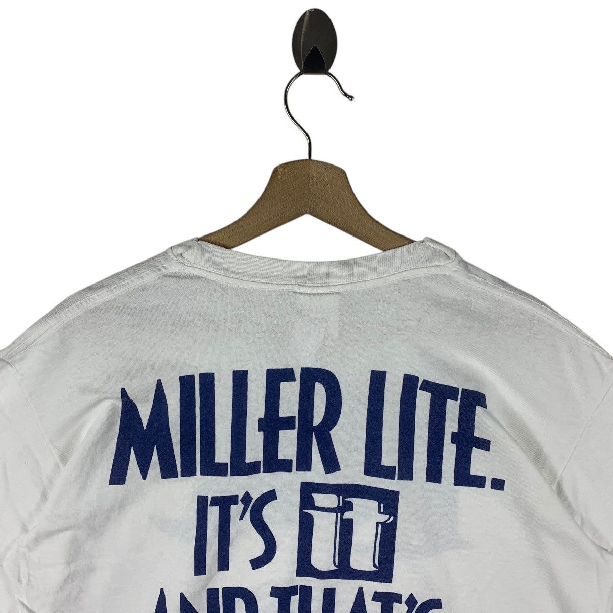 Japanese Brand × Vintage Vintage MILLER LITE beer big print tee Size US L / EU 52-54 / 3 - 10 Thumbnail