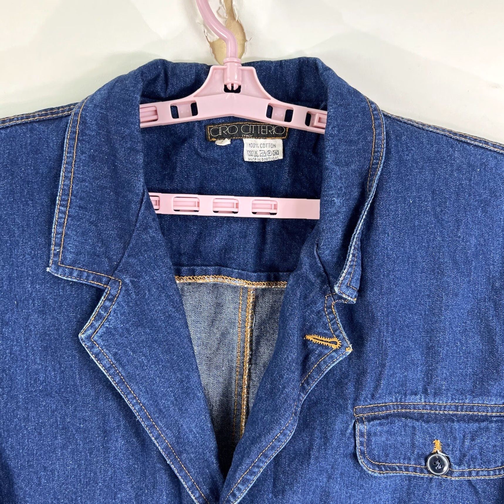 Vintage VINTAGE CIRO CITTERIO Denim Jean Jacket Men's Size S Blue Biker Southwestern Western 90s Casual Size US 29 - 2 Thumbnail