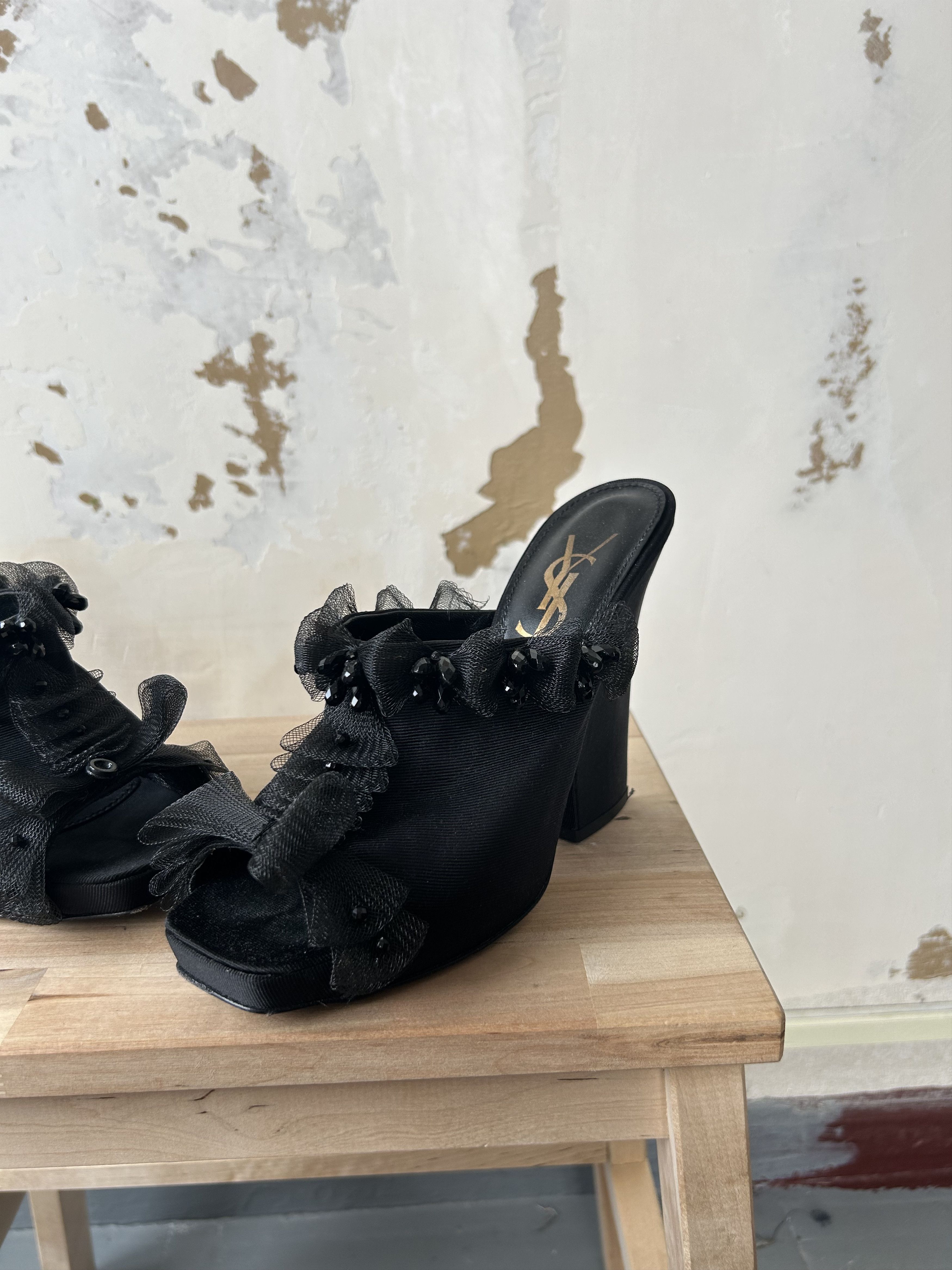 Designer × Yves Saint Laurent YSL Yves Saint Laurent Heels sandals Size US 8 / IT 38 - 2 Thumbnail