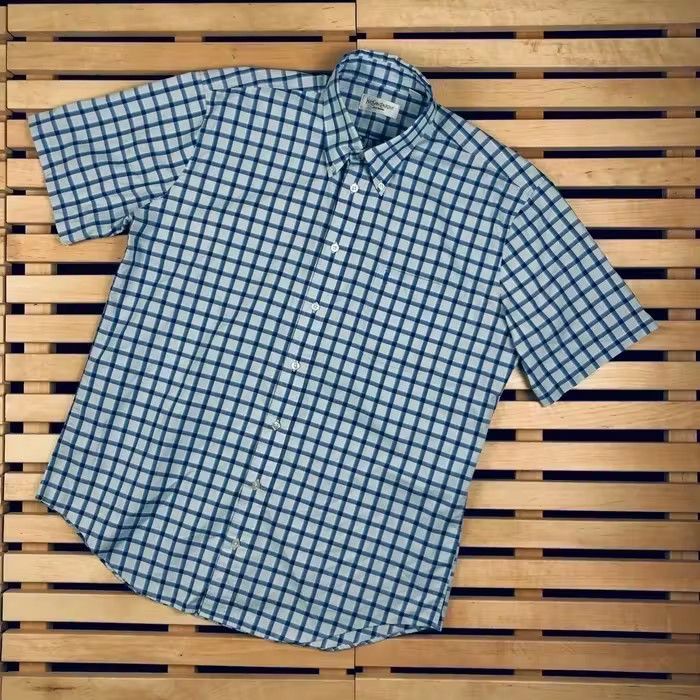 Vintage × Yves Saint Laurent Mens Shirt Yves Saint Laurent Vintage YSL Blue Size L Size US L / EU 52-54 / 3 - 1 Thumbnail