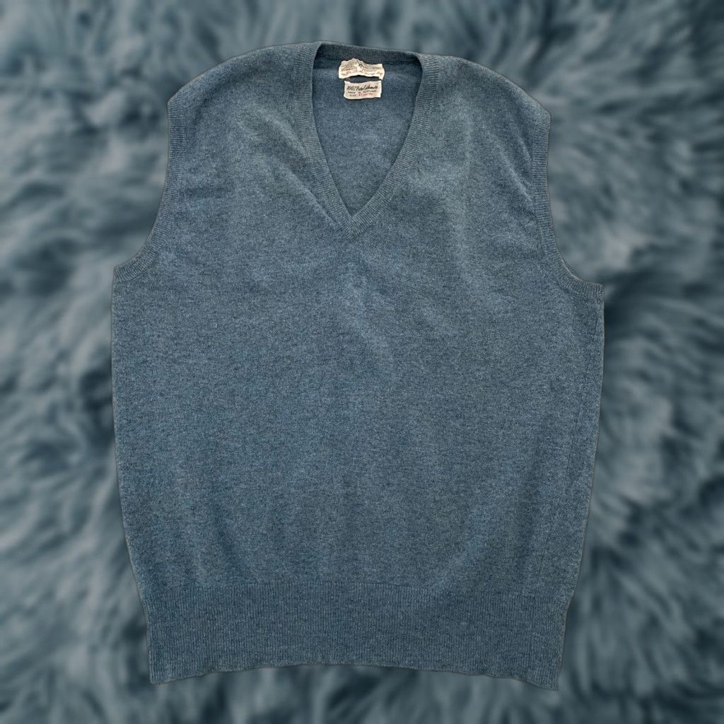 Vintage VINTAGE J.&D. McGeorge Ltd. Vest Adult 117cm/46" Blue Cashmere Made In Scotland Size US S / EU 44-46 / 1 - 1 Thumbnail