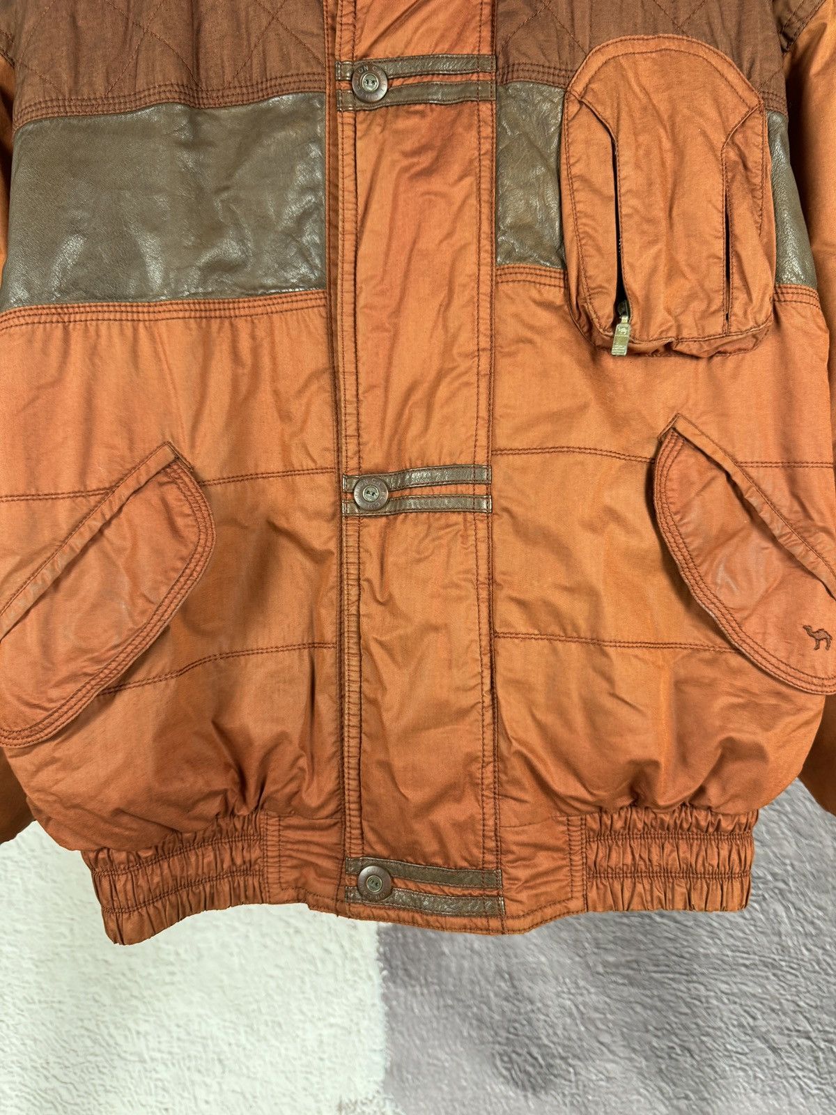Camel Camel Collection vintage brick cotton leather winter jacket Size US L / EU 52-54 / 3 - 9 Thumbnail