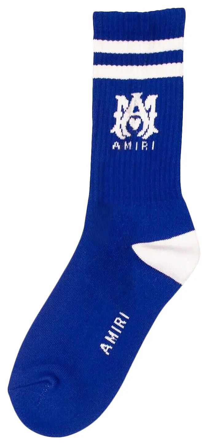 Amiri o1mle0326 Size: 41/42 / Ribbed MA Athletic Socks in Blue Size ONE SIZE - 2 Thumbnail