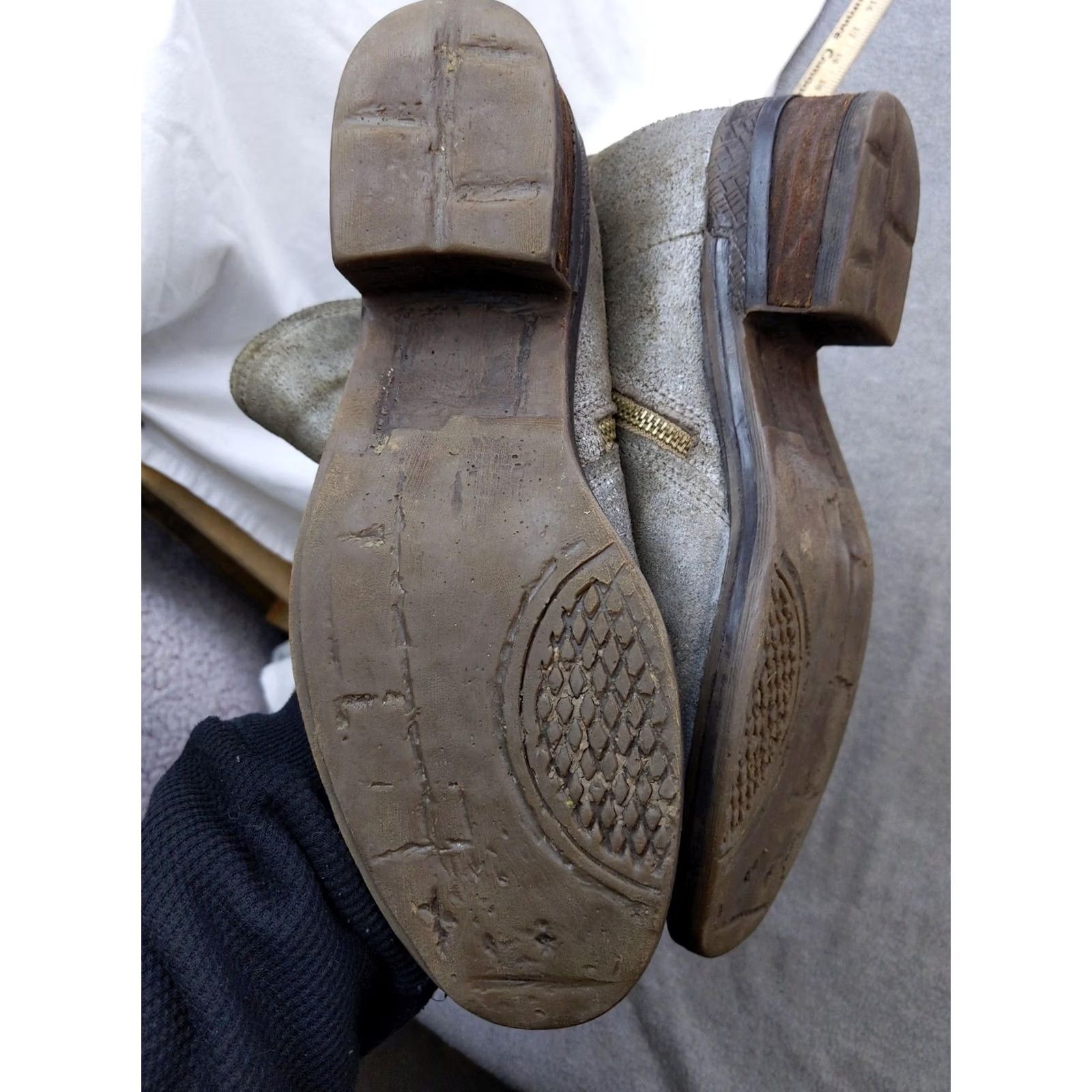 Vintage Gallivant Combat Boots Womens 9.5 Gray Leather Ankle Zip Strap Block Heel Casual Shoes Size US 10 / IT 40 - 6 Thumbnail