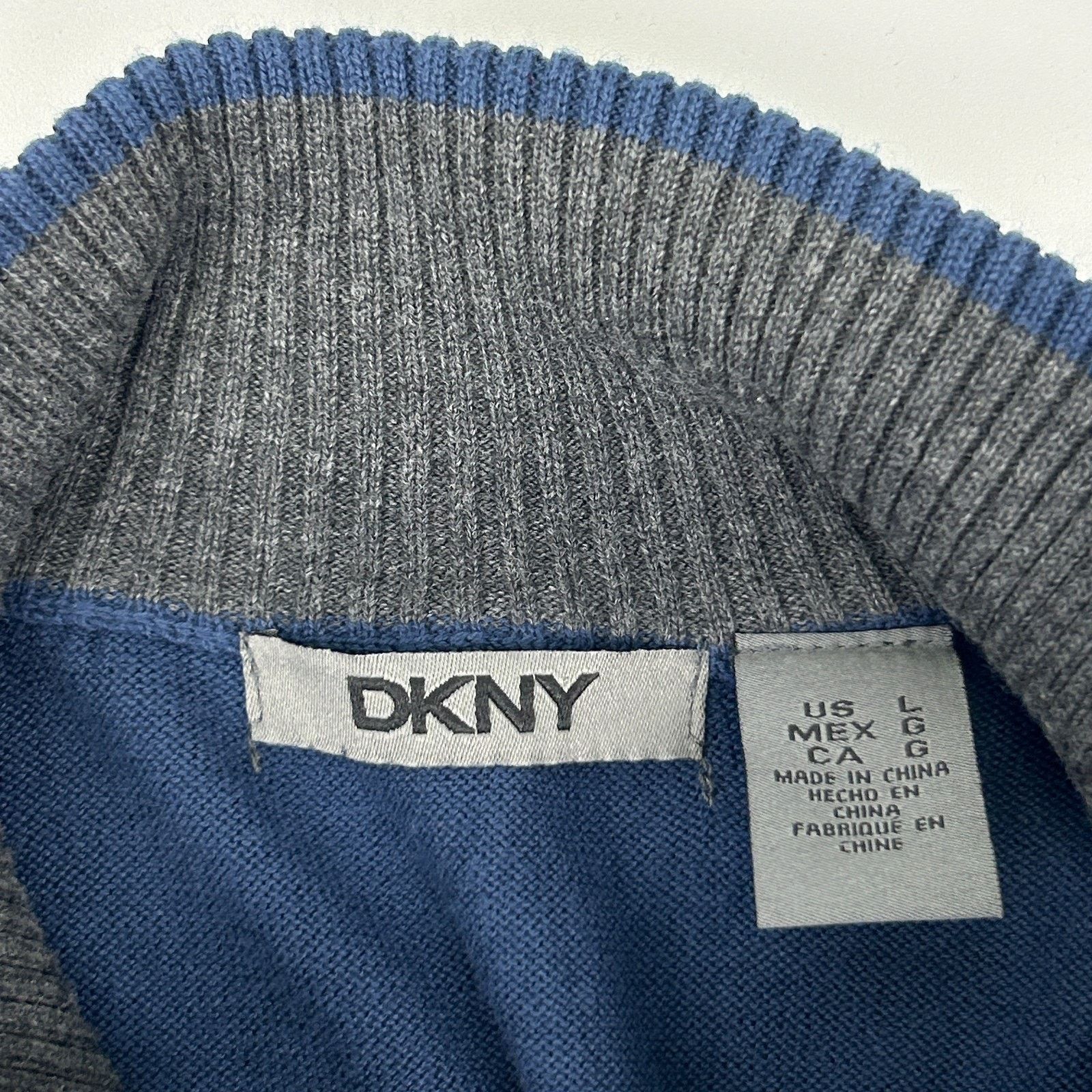 DKNY DKNY Full Zip Mock Neck Sweater Long Sleeve Cotton L Large Size US L / EU 52-54 / 3 - 4 Thumbnail