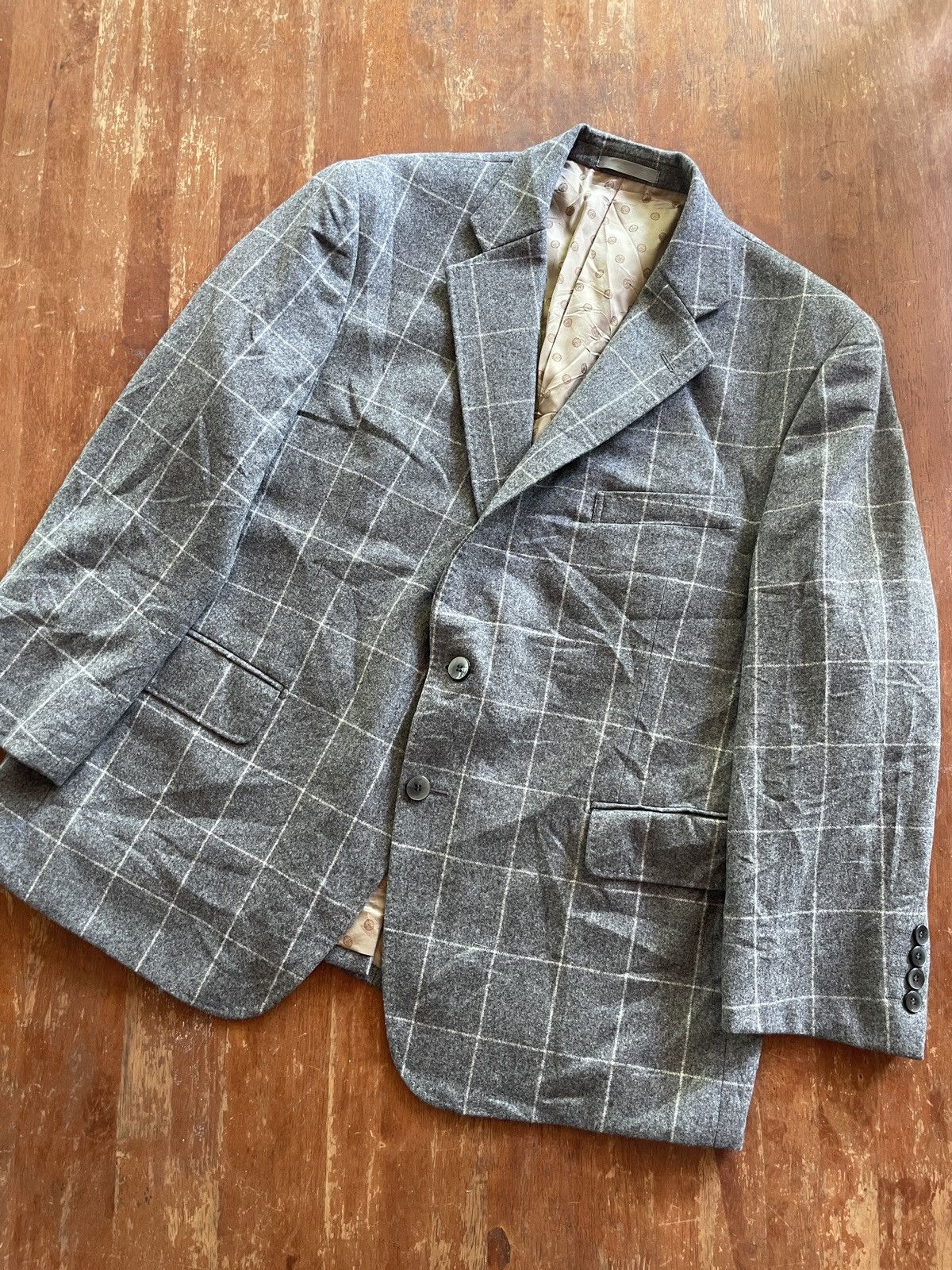 Designer × Vitale Barberis Canonico Vintage classic Vitale Barberis Canonico Gray Plaid blazer Size 40R - 6 Thumbnail