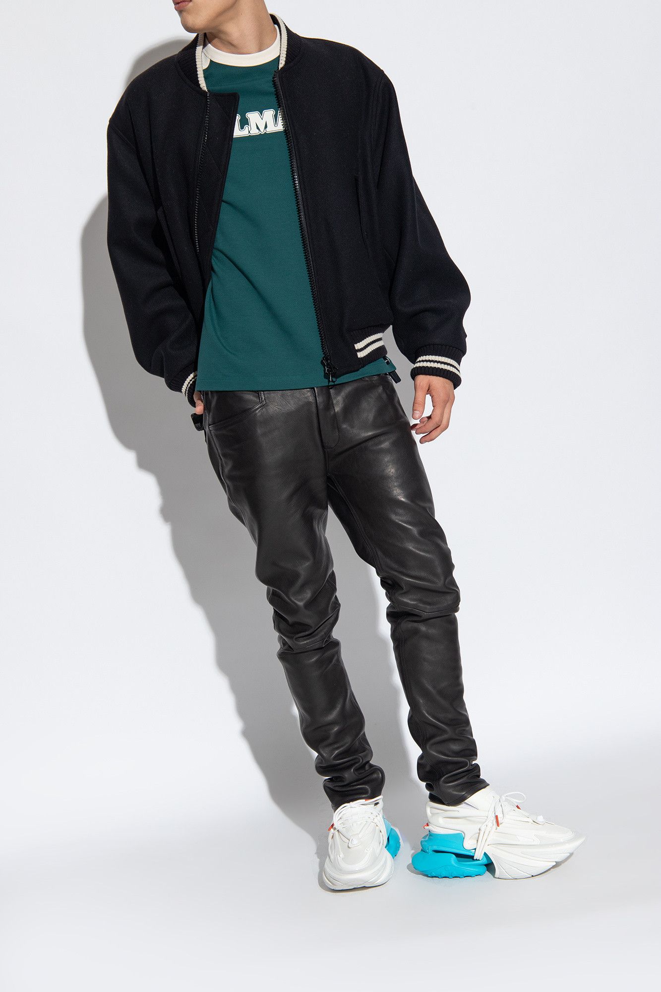Balmain o1s1wg110425 Unicorn Low-Top Sneakers in White Blue Size US 11 / EU 44 - 3 Thumbnail