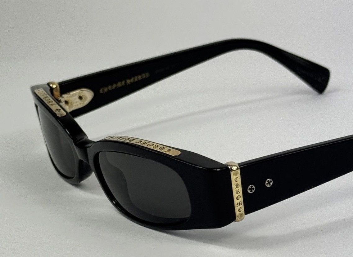 Chrome Hearts LORDN GOLD DETAILED BLACK FRAME SUNGLASSES Size ONE SIZE - 1 Thumbnail
