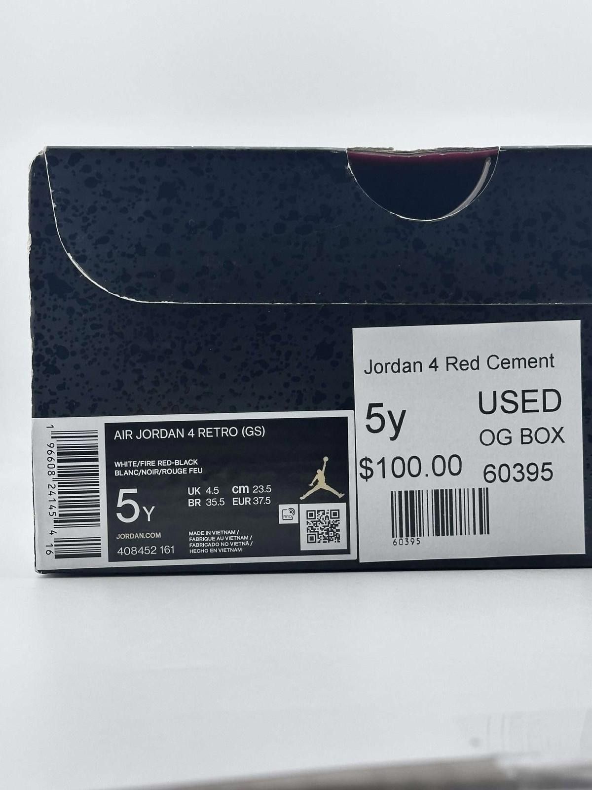 Jordan Brand Air Jordan 4 Retro GS White Fire Red Black 5Y Used OG Box Size US 5 / EU 37 - 7 Thumbnail