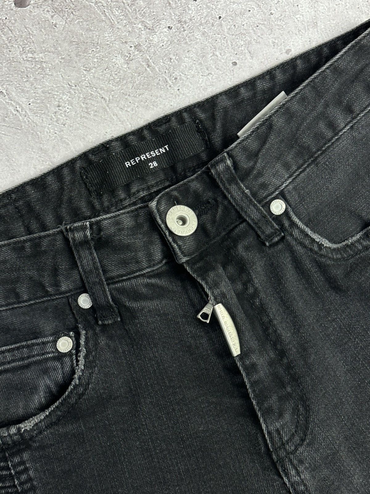 Represent Clo. Represent Biker Repairer Vintage Black Men’s Denim Pants Size US 28 / EU 44 - 5 Thumbnail
