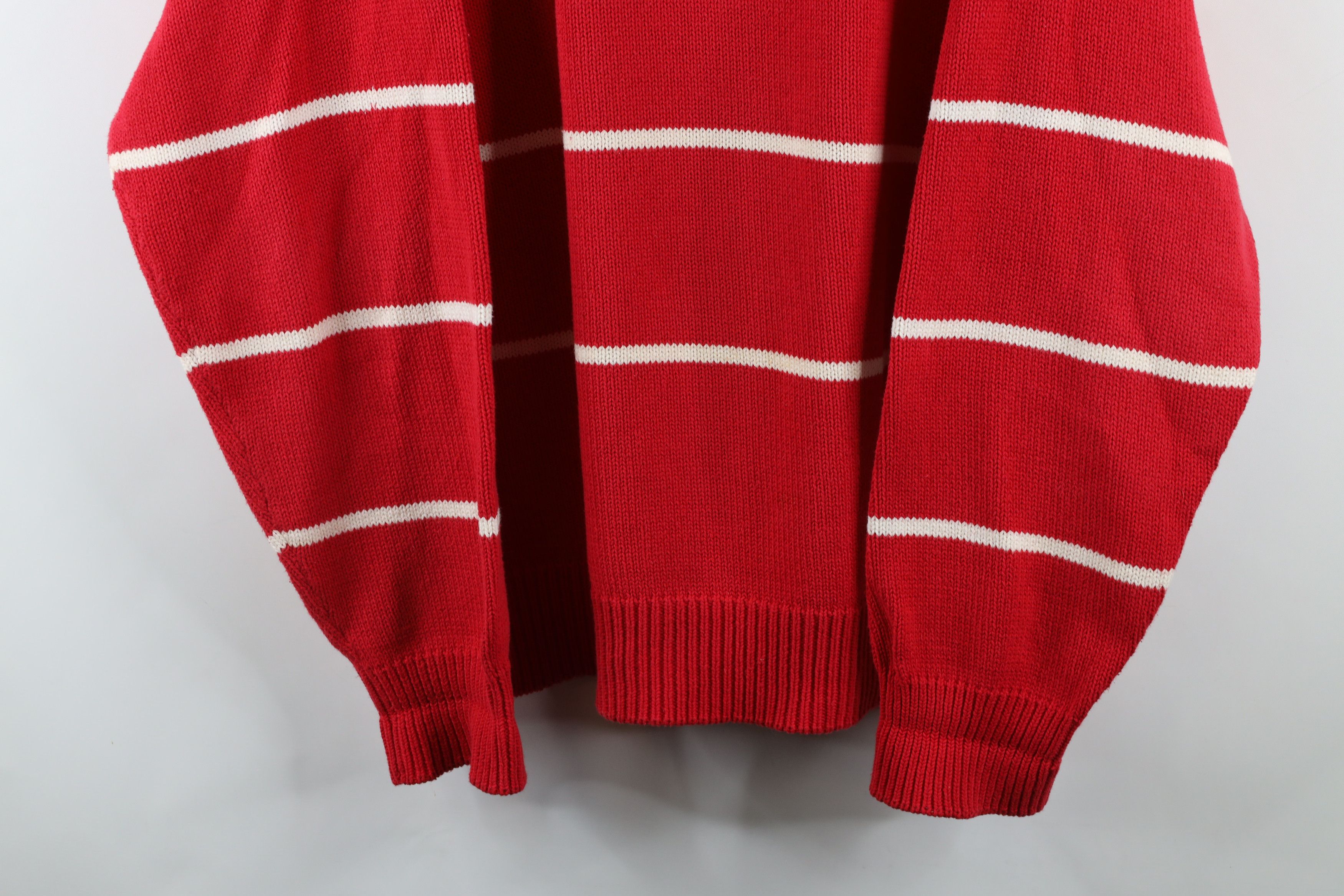 Eddie Bauer × Vintage Vintage 90s Eddie Bauer Cotton Knit Crewneck Sweater Red Size US L / EU 52-54 / 3 - 3 Thumbnail