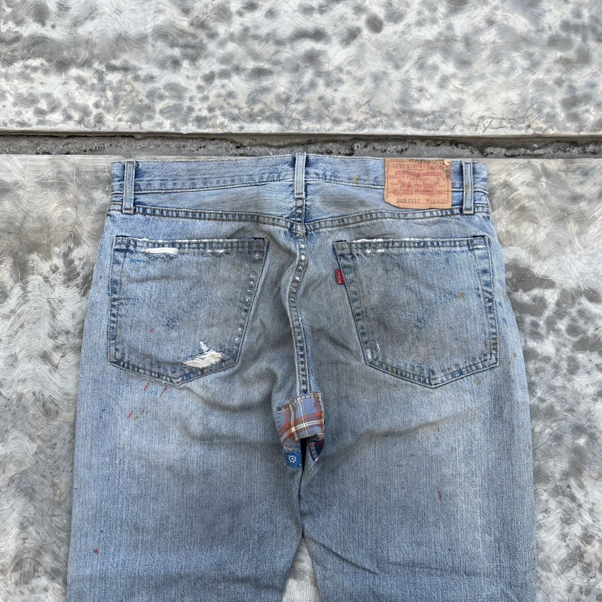 Levi's Vintage Clothing Vtg Levi’s Big E 505 Selvedge Denim Patchwork Size US 33 - 9 Thumbnail