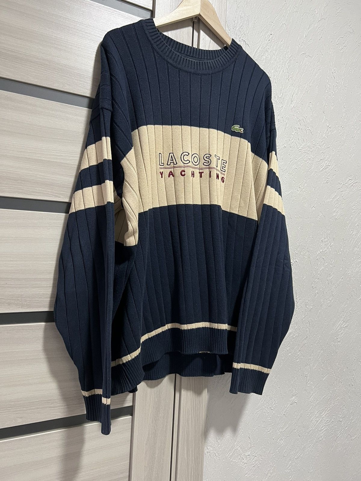 Lacoste Vintage 90s Lacoste Sweatshirt Stripe Big Logo Streetwear Size US XXL / EU 58 / 5 - 11 Thumbnail