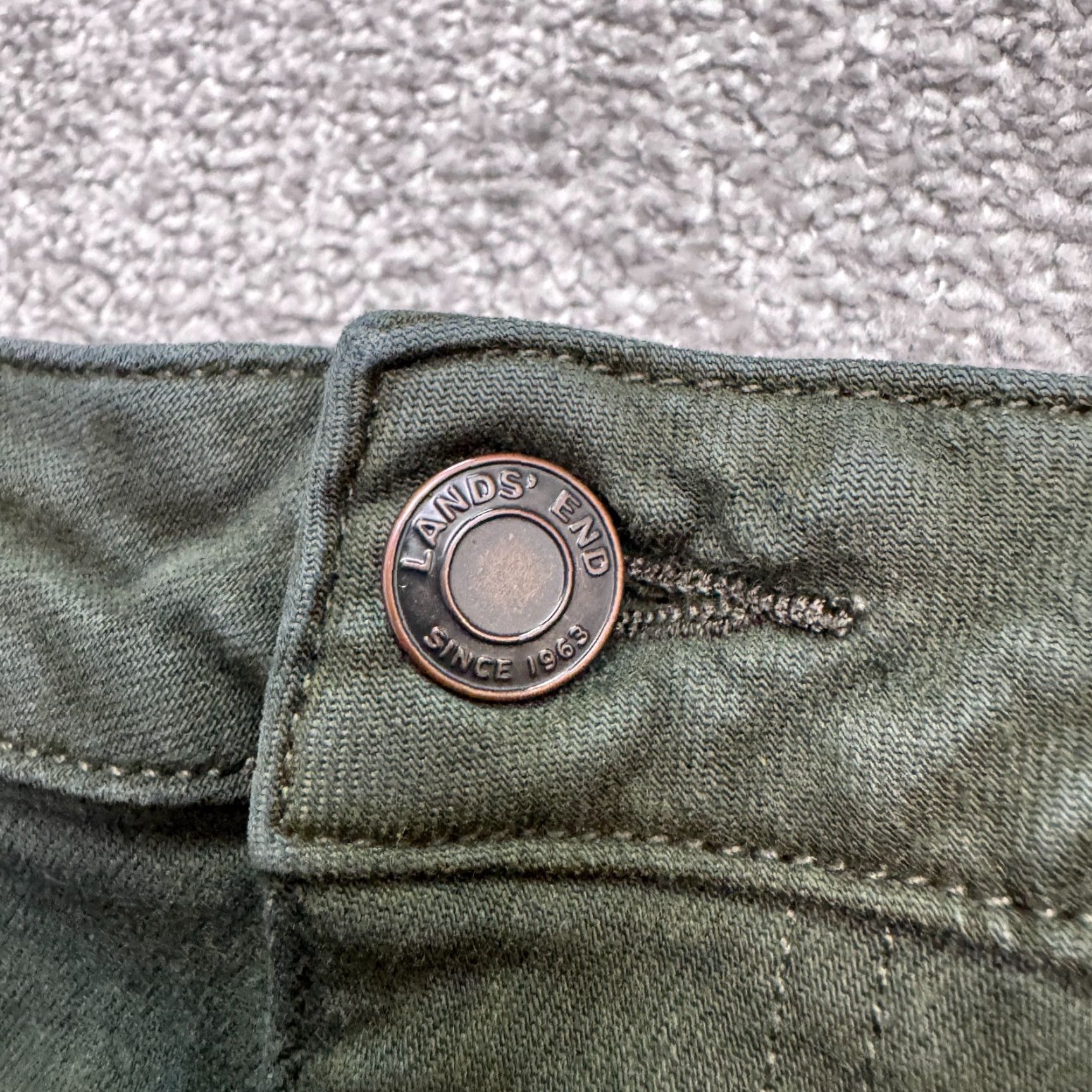 Lands' End Lands' End Womens Jeans 4 Green Denim Stretch 7/8 Mid Rise Slim Straight 30 in Inseam 5-Pocket 26 in Waist Cotton Blend Birthday? (No) Size 27" / US 4 / IT 40 - 3 Thumbnail