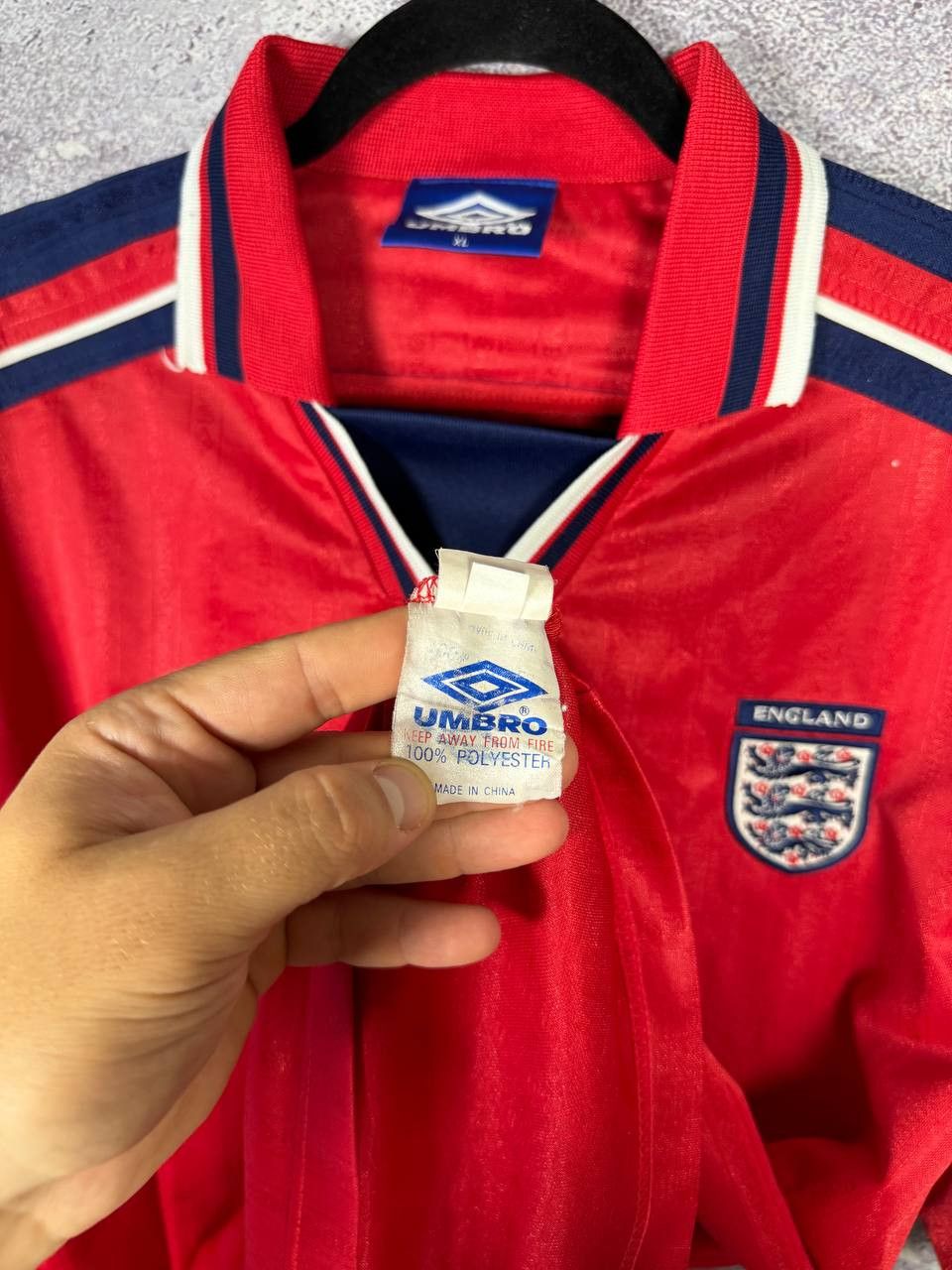 Umbro 90's England National Team 1992 Umbro Soccer Jersey Size US XL / EU 56 / 4 - 11 Thumbnail