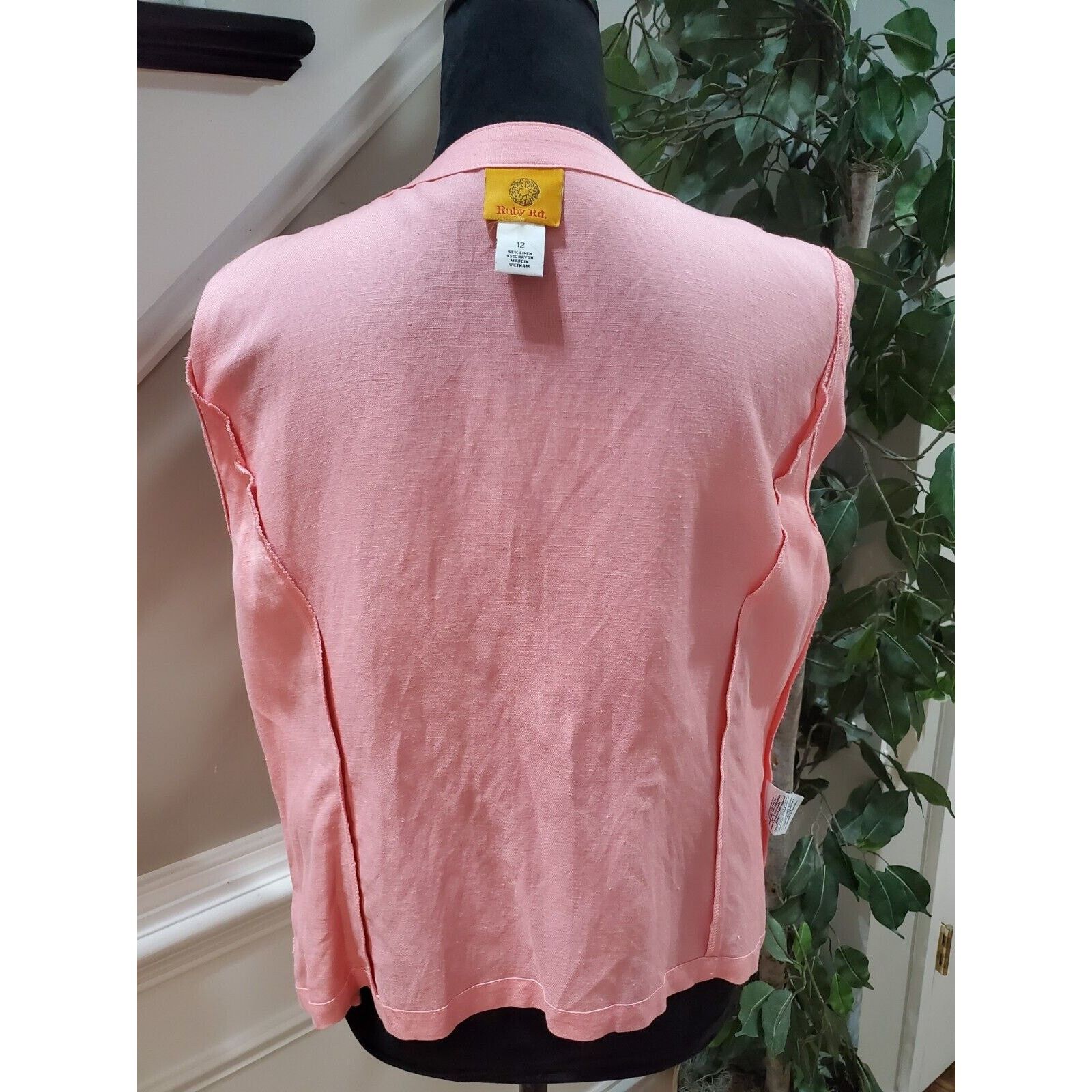 Other Ruby Rd. Lace Floral Linen Casual Full Zip Jacket Size 12 Size XL / US 12-14 / IT 48-50 - 9 Thumbnail
