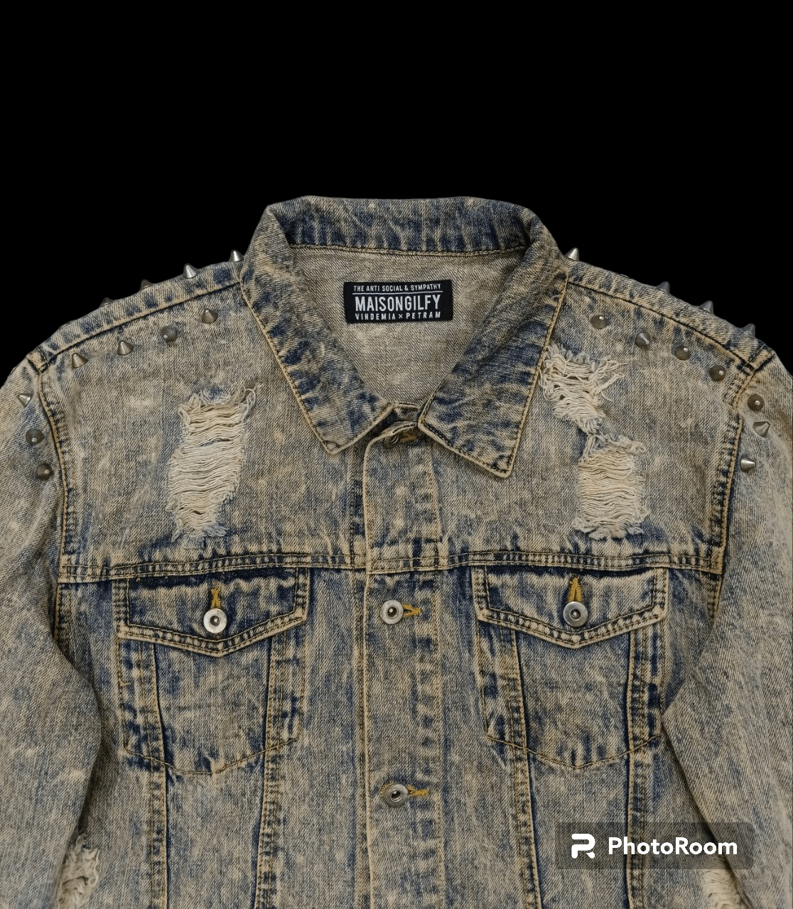 Japanese Brand SICK ACID WASH STUDDED RIPED MAISONGILFY VINDEMIA X PETRAM Size US M / EU 48-50 / 2 - 3 Thumbnail