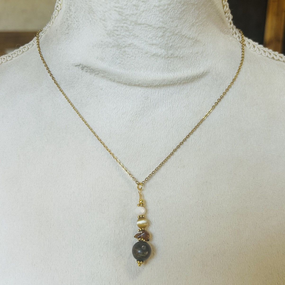 Handmade Handcrafted elegant oriental agate amber necklace set Size ONE SIZE - 5 Thumbnail