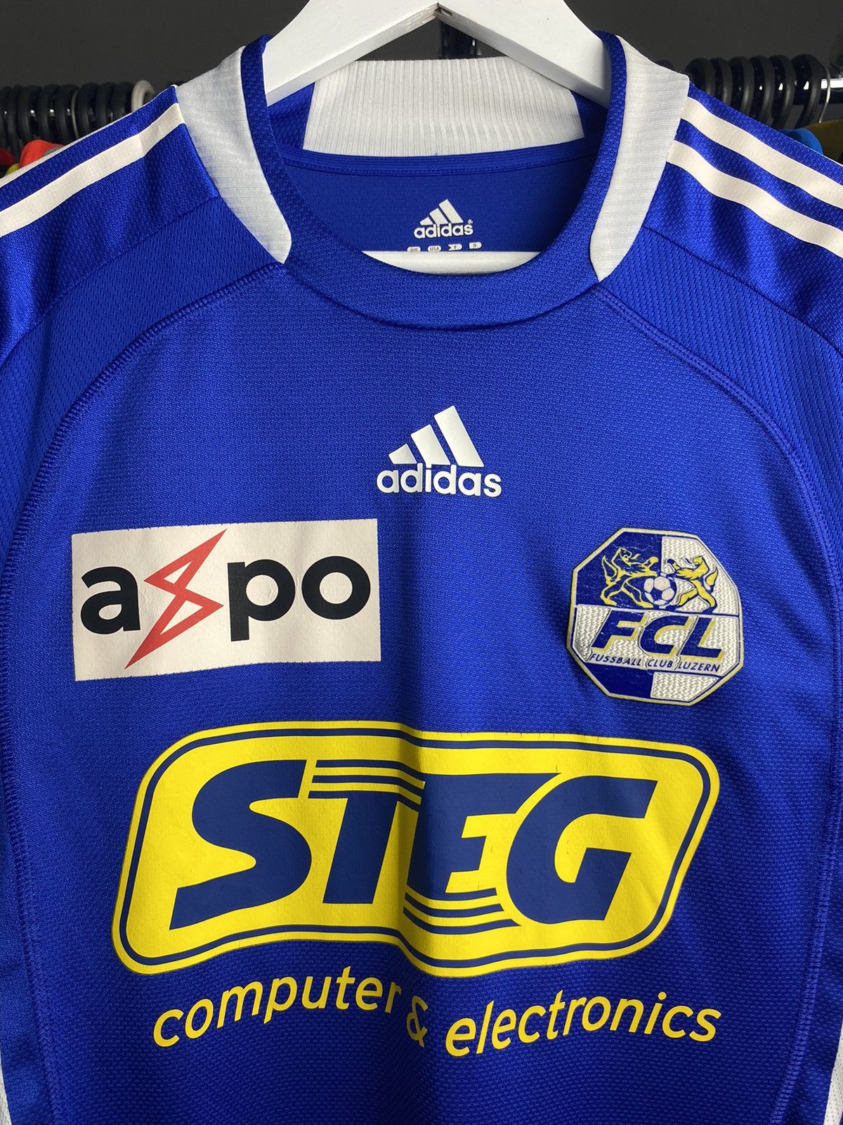 Adidas 2008/09 ADIDAS LUZERN #4 KIBEBS SOCCER FOOTBALL JERSEY SHIRT Size US L / EU 52-54 / 3 - 5 Thumbnail