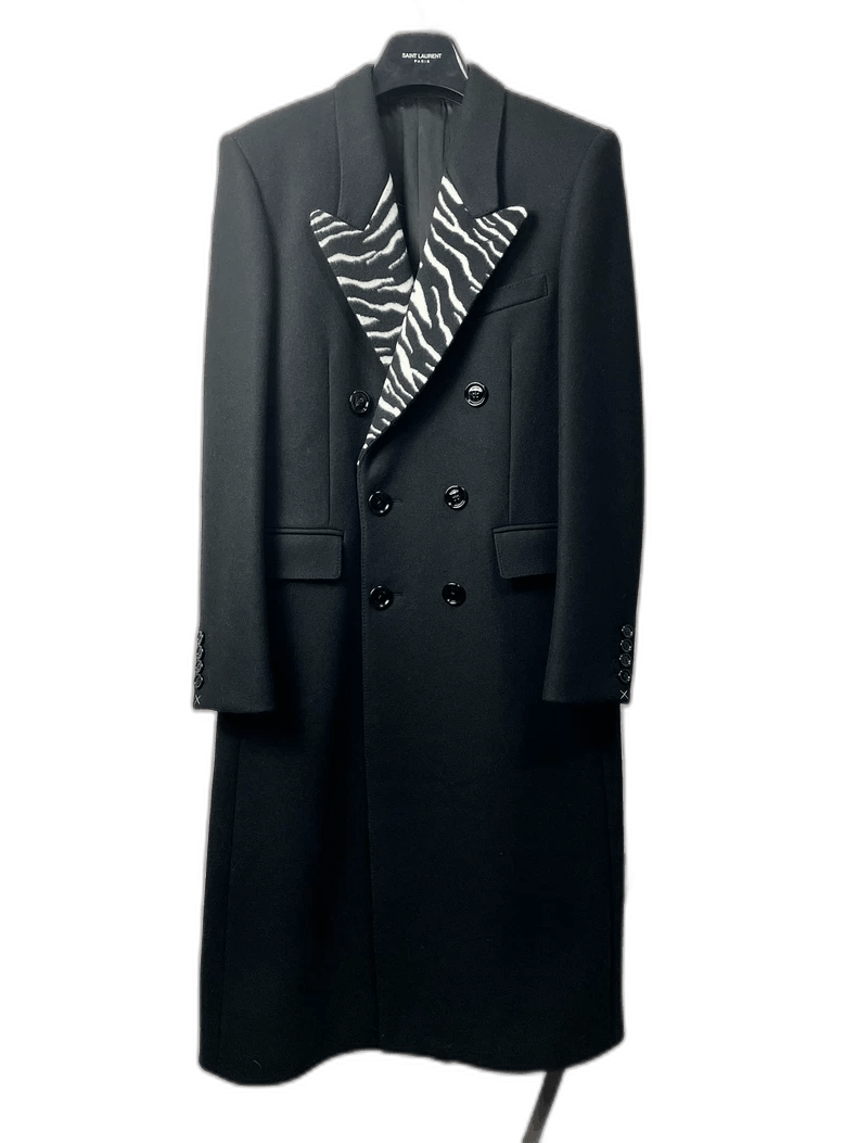 Celine Celine Double-Breasted Wool Coat with Zebra Print Size US L / EU 52-54 / 3 - 1 Thumbnail
