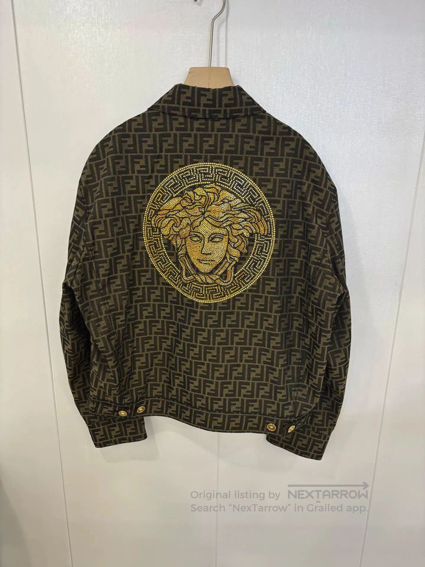 Fendi FENDACE Monogram Rhinestone Portrait Jacket. Size US L / EU 52-54 / 3 - 2 Thumbnail