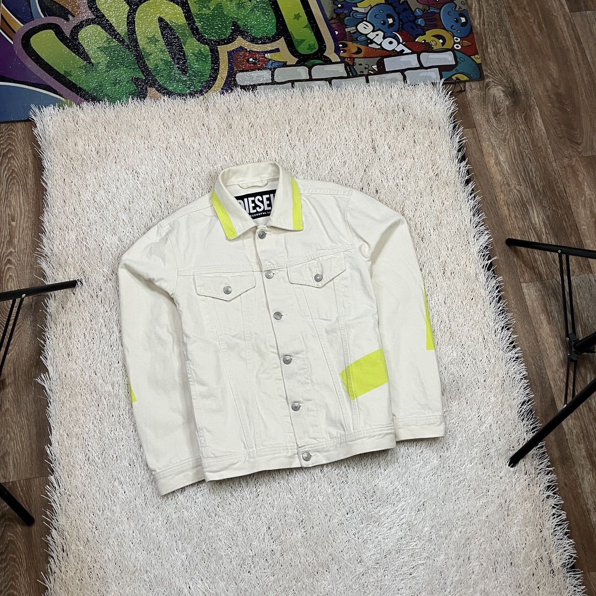 Diesel DIESEL Back Print Cotton White Denim Jacket Mens size small Size US S / EU 44-46 / 1 - 2 Thumbnail