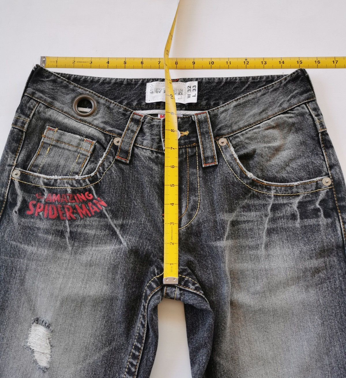 Vintage Vintage Spiderman Marvel Switch Distressed Black Jeans Size US 30 / EU 46 - 11 Thumbnail