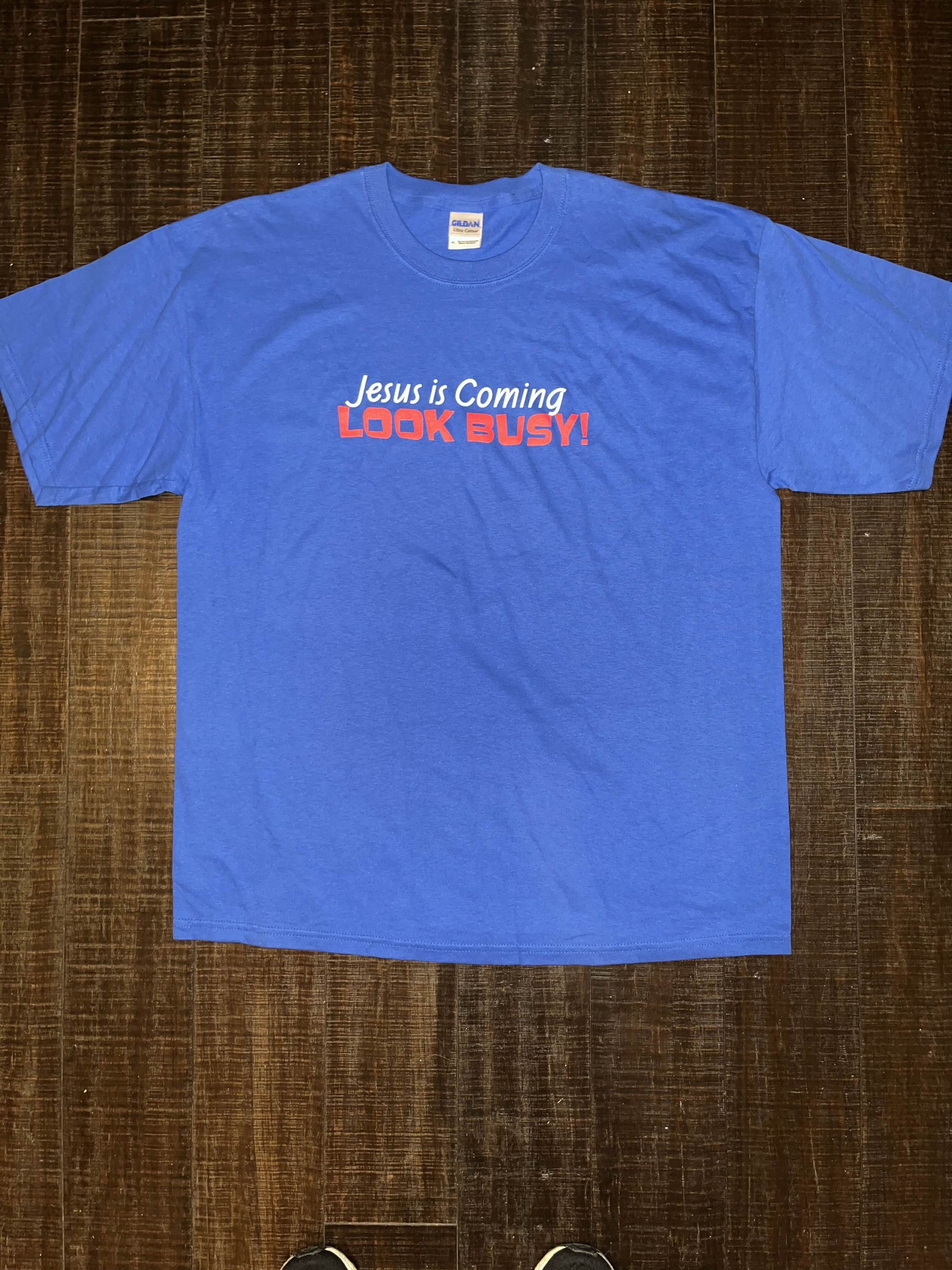 Vintage Y2K Jesus is Coming, Look Busy! Humor Shirt Size US XL / EU 56 / 4 - 2 Thumbnail