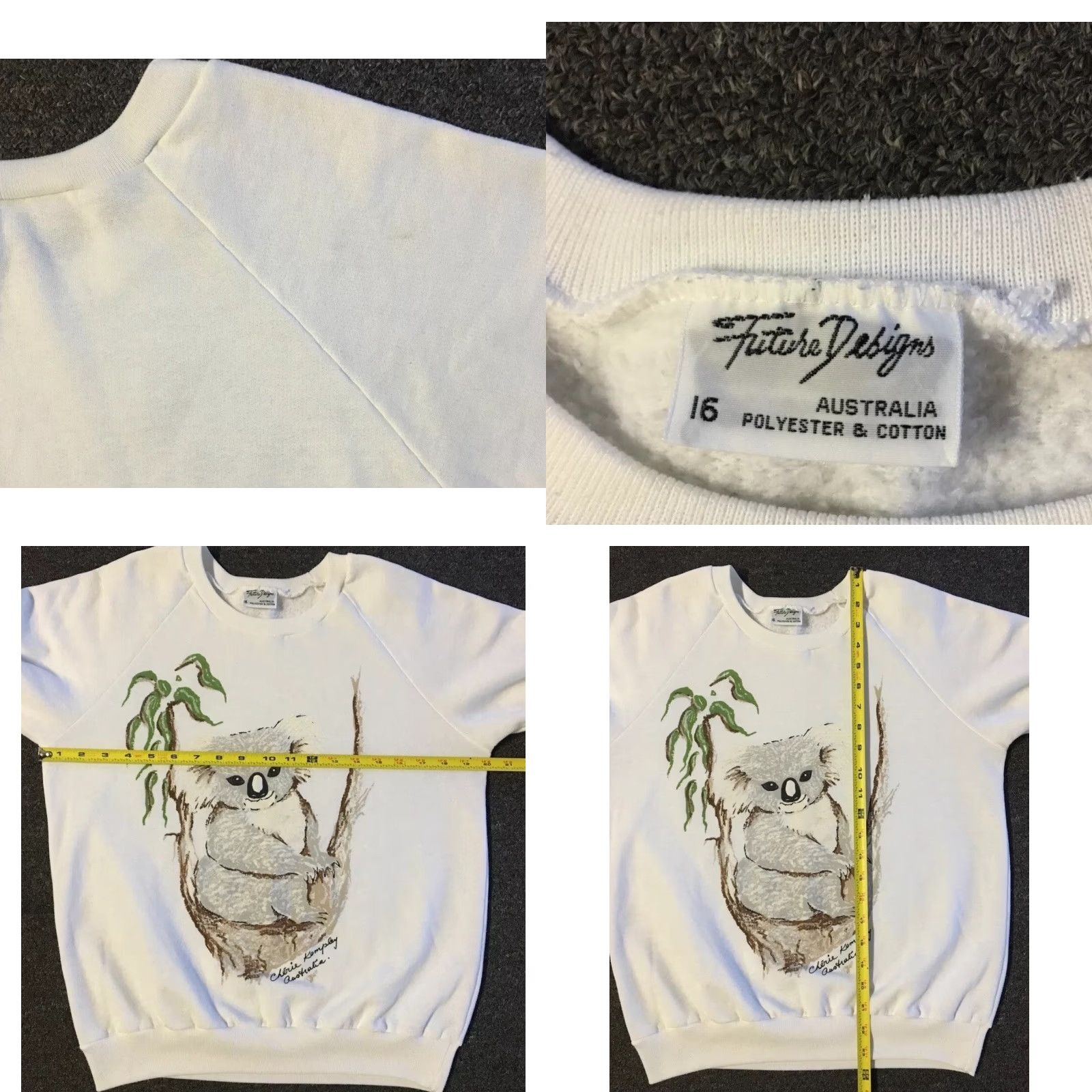Vintage VINTAGE Wildlife Australia Koala Hoodie XS Sweatshirt White Men XS Grunge 80s 90s Animals Art Nature Australian Aztec Surf Retro Pullover Distressed Size US XS / EU 42 / 0 - 9 Thumbnail