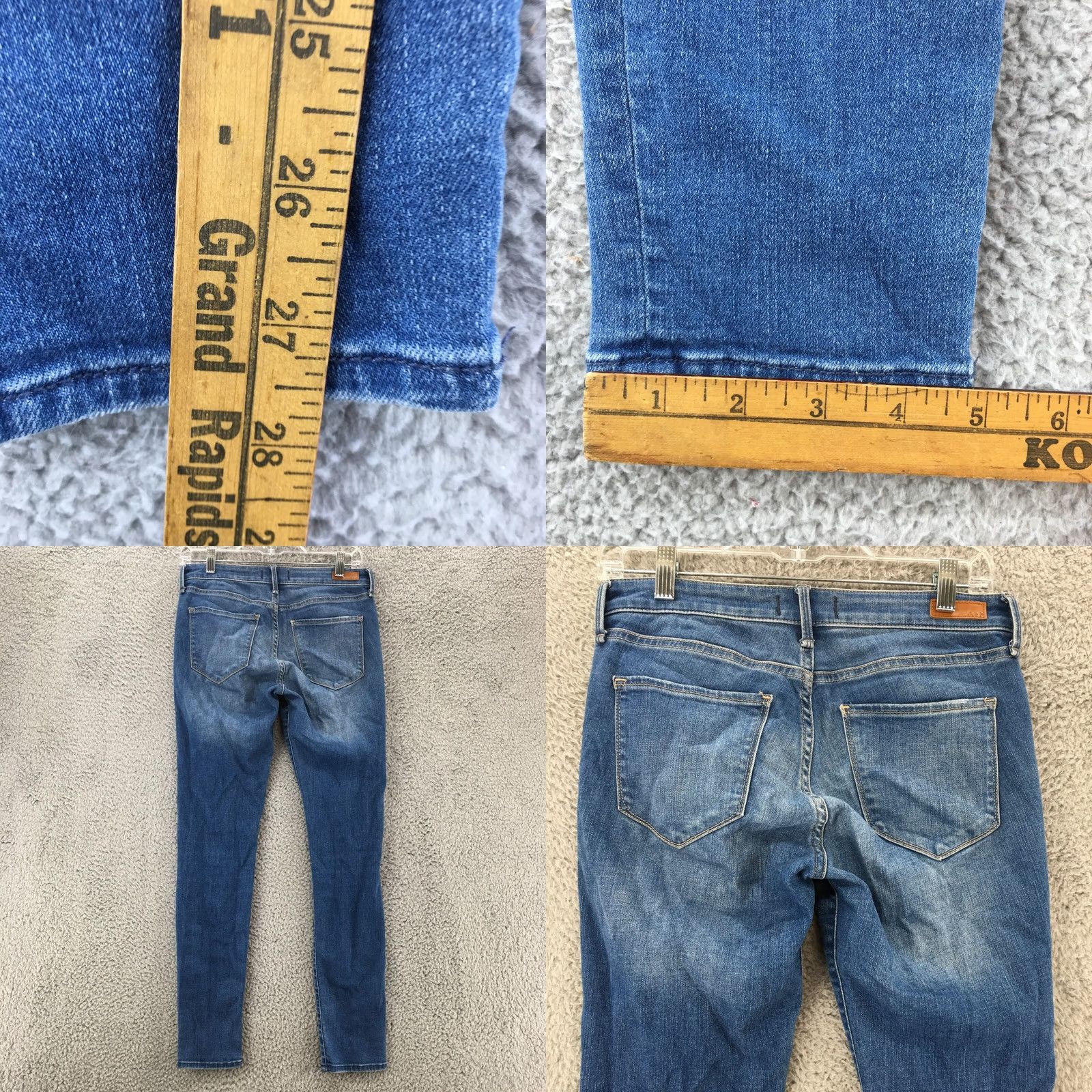 Abercrombie & Fitch Abercrombie & Fitch Harper Super Skinny Jeans Womens 27 Blue Denim Distressed Jeans Regular Womens Size 27" / US 4 / IT 40 - 8 Thumbnail