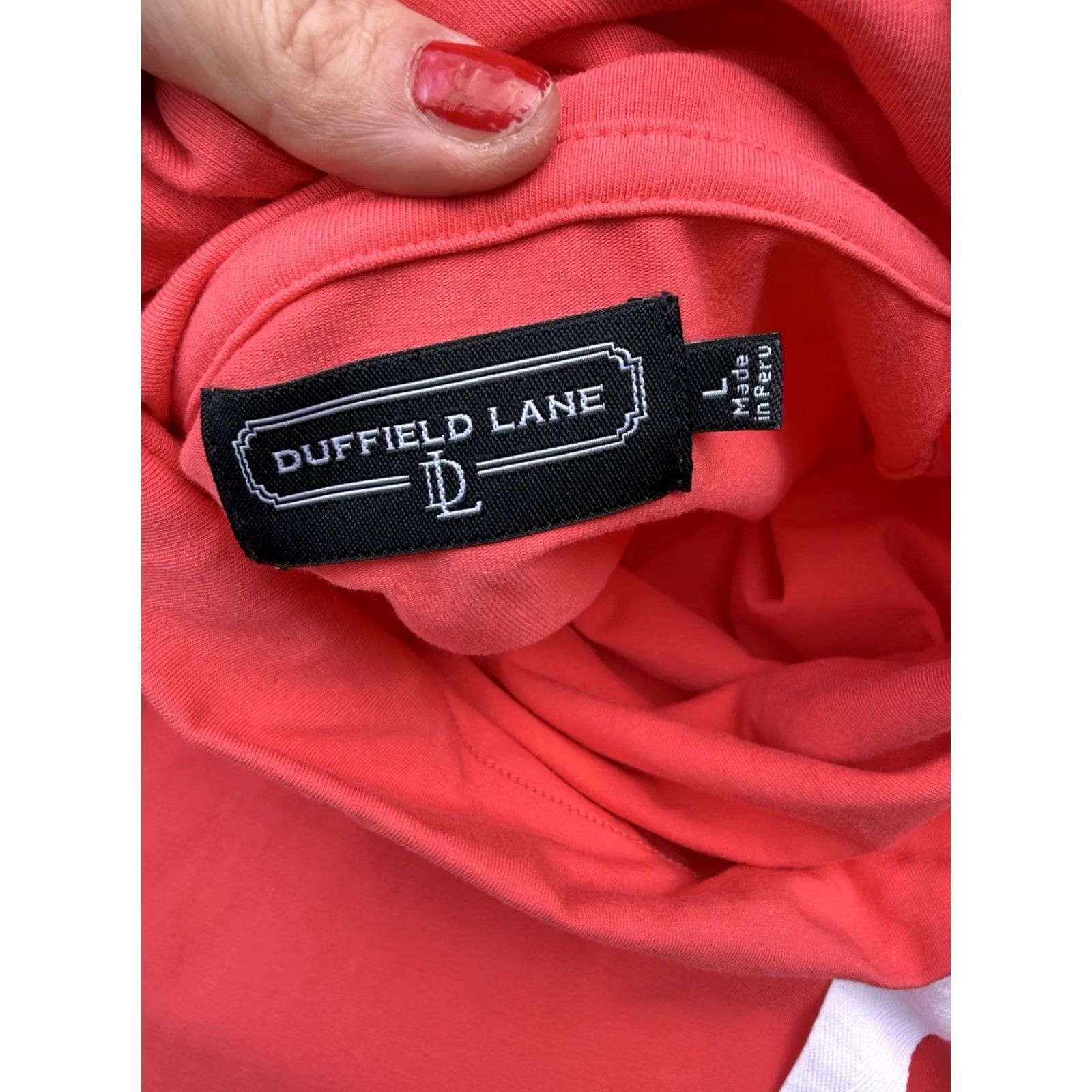 Vintage Duffield Lane Dress Long Sleeve Cowl Neck Swing Coral Pink Large Womens Size L / US 10 / IT 46 - 4 Thumbnail