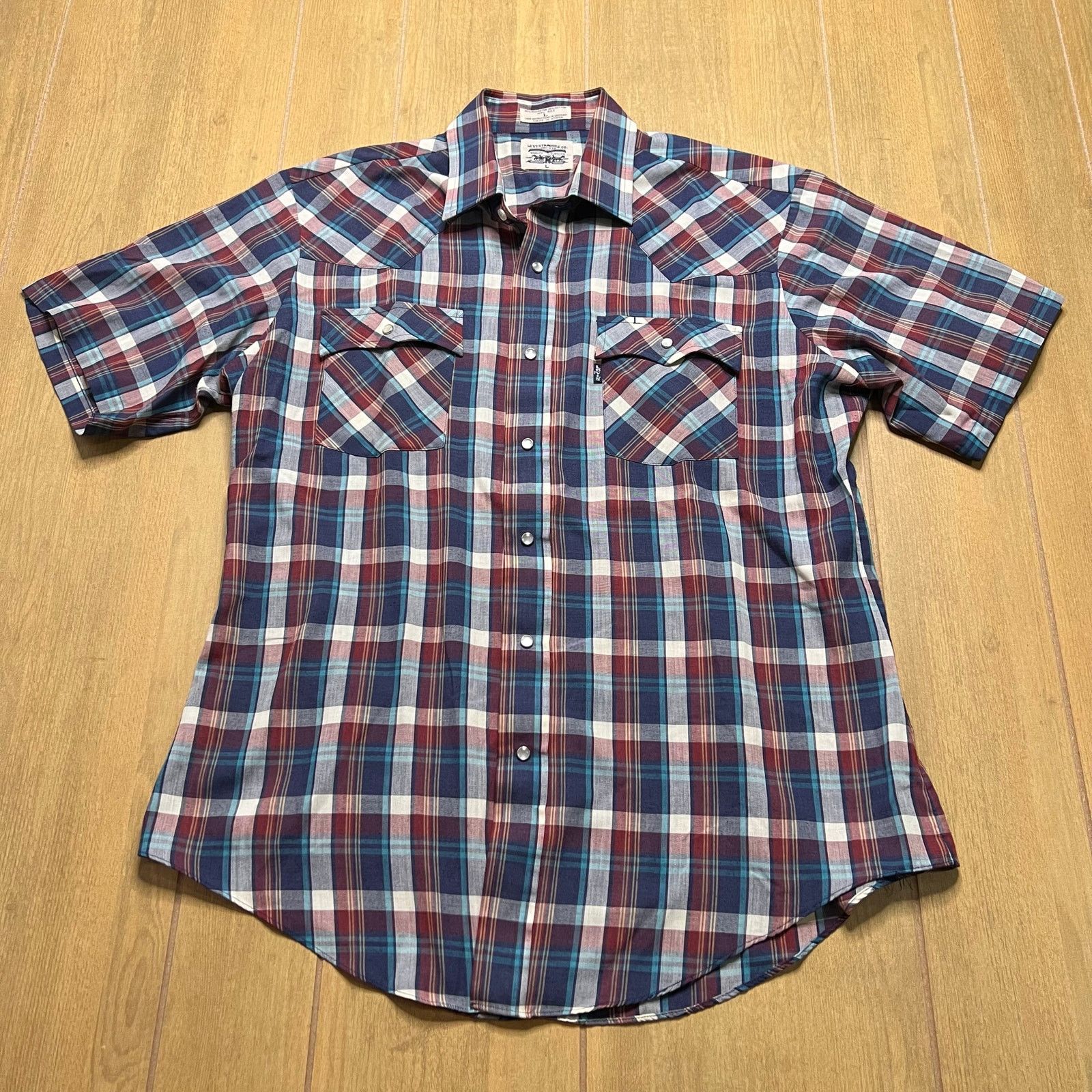Levi's Levi’s Western Plaid Pearl Snap Shirt Men’s L Short Sleeve Size US L / EU 52-54 / 3 - 1 Thumbnail