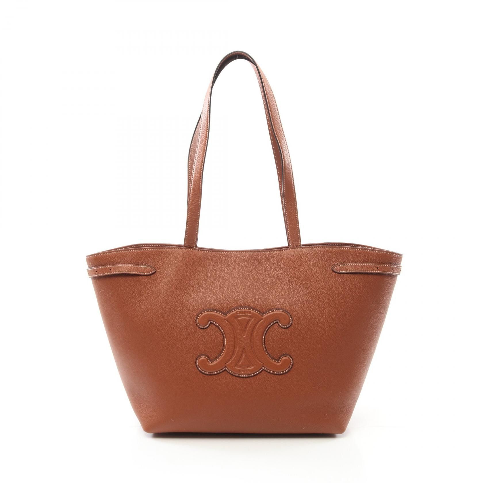 Celine Celine Medium Cabas Anais Cuir Triomphe Leather Tote Bag Leather Tote Bag 116853Eny04Lu in Brown, Women's