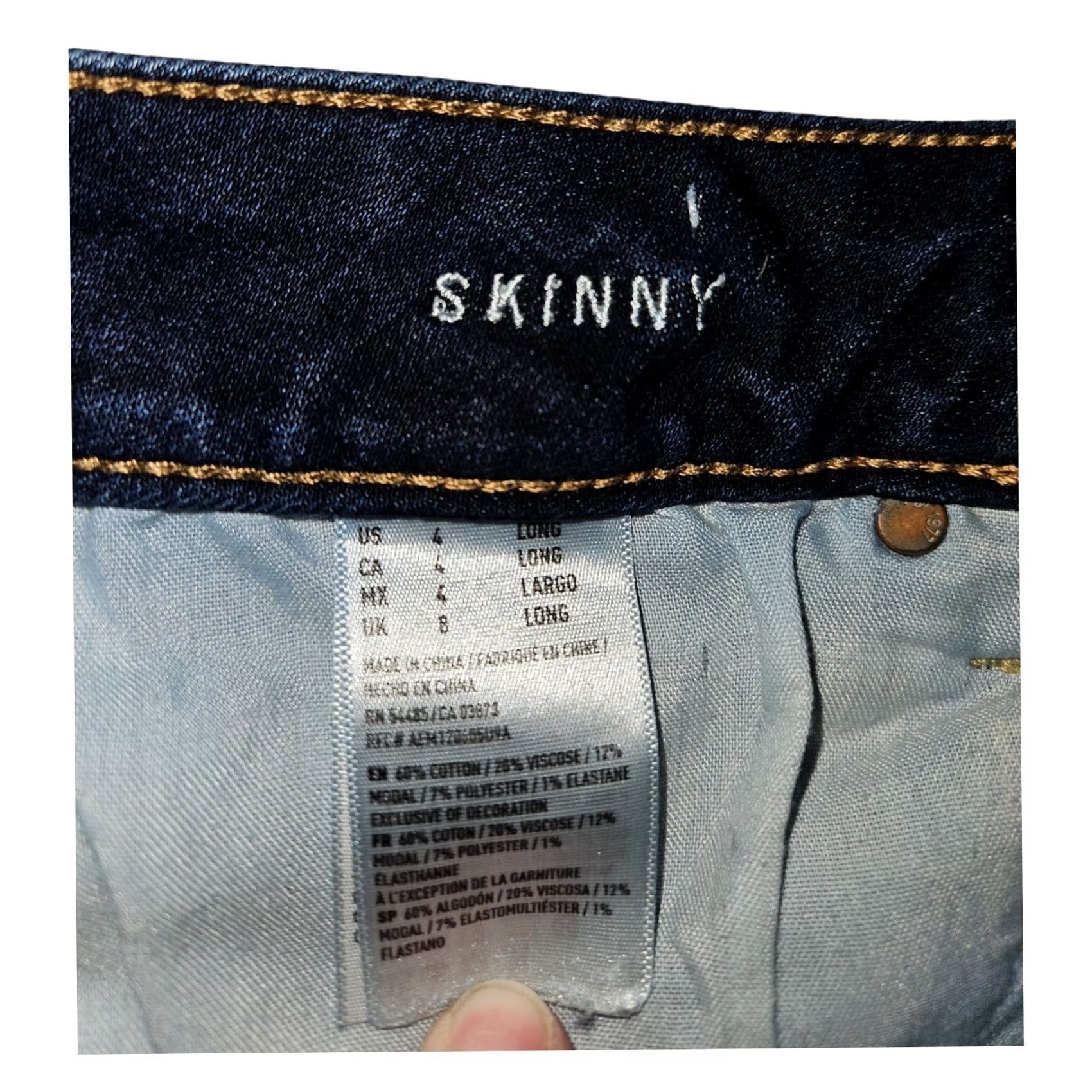 American Eagle Outfitters American Eagle Outfitters Jeans Skinny 4 Women's Blue Denim 5-Pocket Stretch Low Rise Slim Hipster Preppy Mens Girls 0 Size 27" / US 4 / IT 40 - 2 Thumbnail