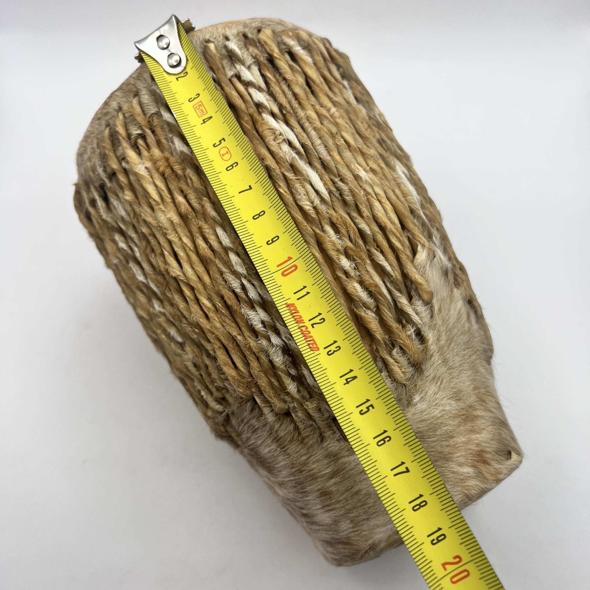 Vintage Vintage African Tribal Cow Skin Hand Crafted Hide Drum Music Size ONE SIZE - 8 Thumbnail