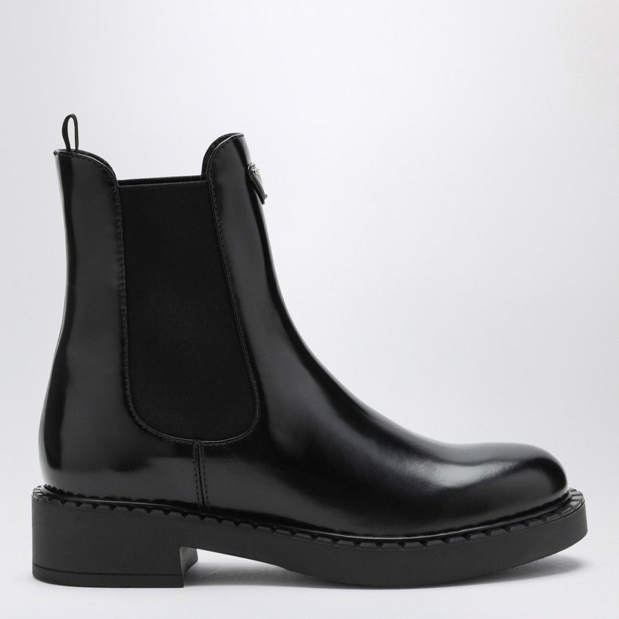 Prada o1d2blof0924 Leather Ankle Boots in Black Size US 9 / IT 39 - 1 Thumbnail