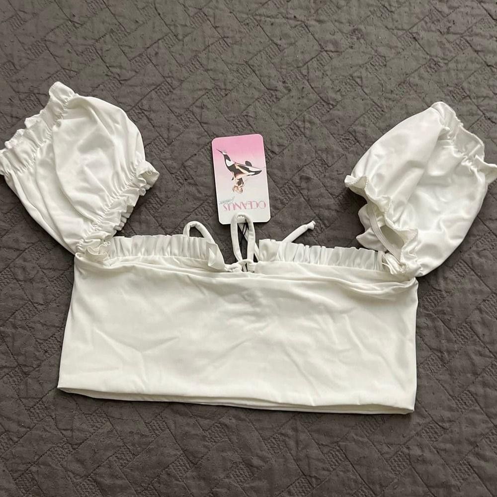 Other Oceanus Off Shoulder White Bikini M Crystal Beading New Size M / US 6-8 / IT 42-44 - 6 Thumbnail