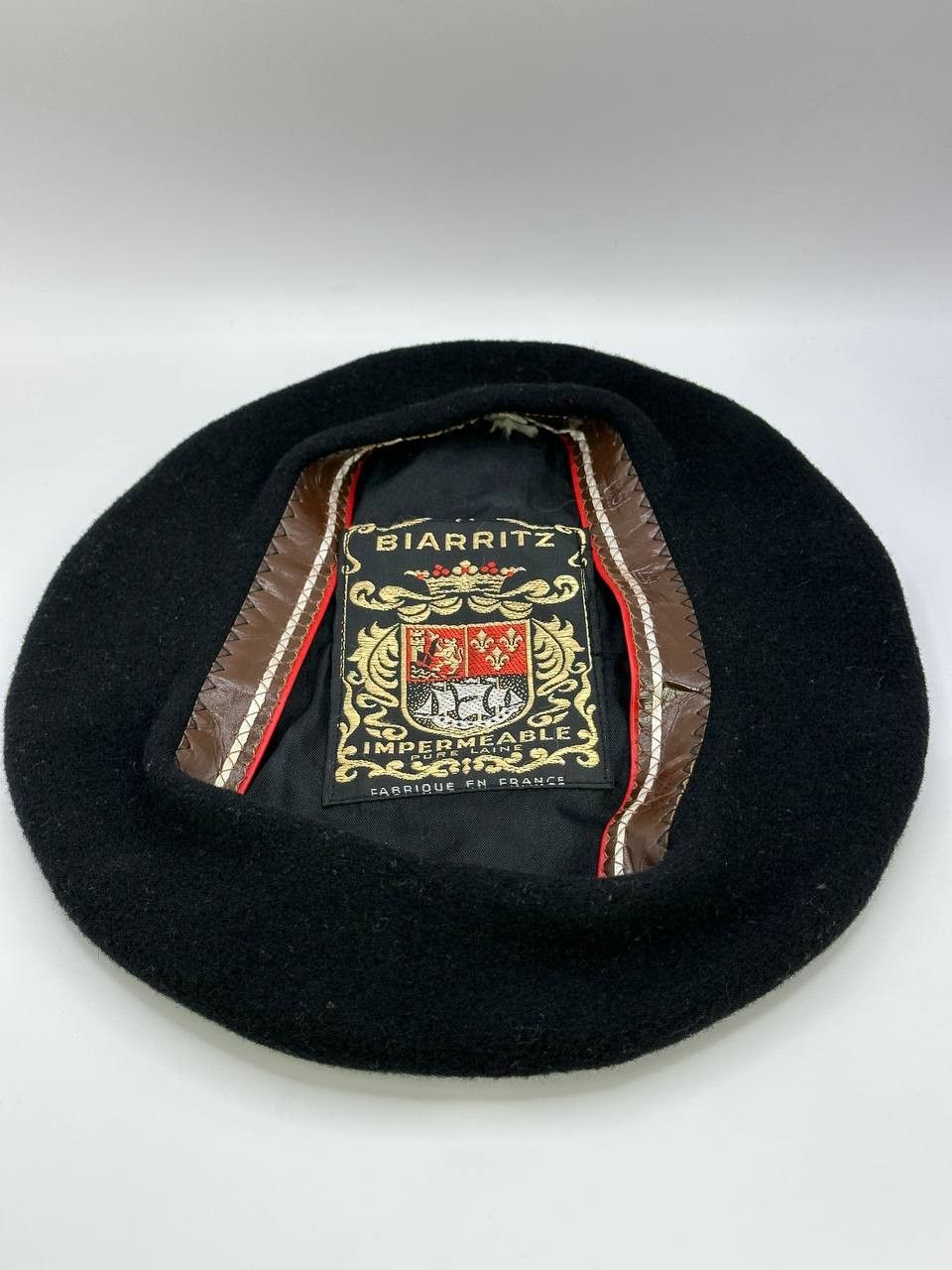 Vintage Biarritz Black Wool Beret Vintage 50s/60s France French Size ONE SIZE - 3 Thumbnail
