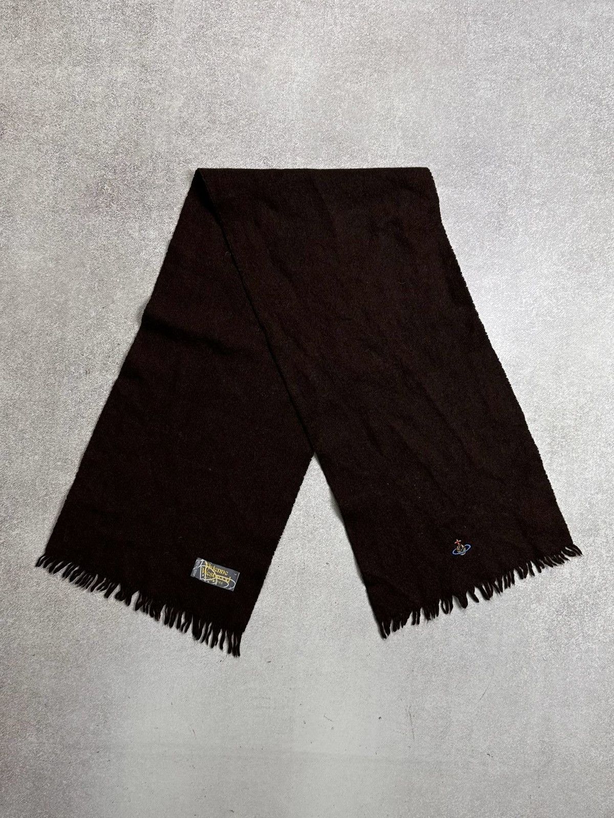 Vivienne Westwood Vintage Vivienne Westwood Brown Orb Saturn Logo Scarf Size ONE SIZE - 1 Thumbnail
