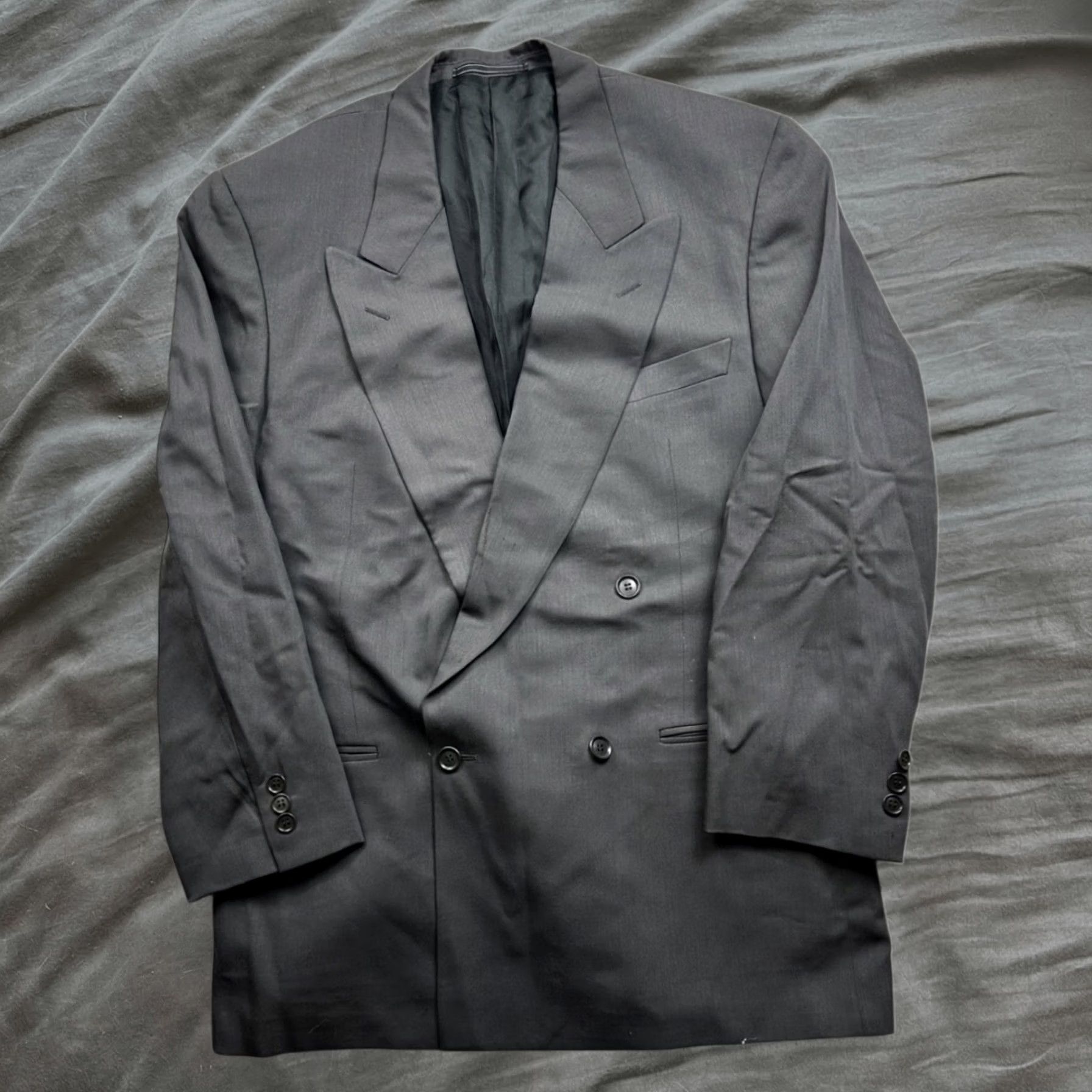 Ermenegildo Zegna VINTAGE Ermenegildo Zegna Blazer Jacket Men’s Size 42 Gray Wool Double Breasted Regular Size 42R - 1 Thumbnail