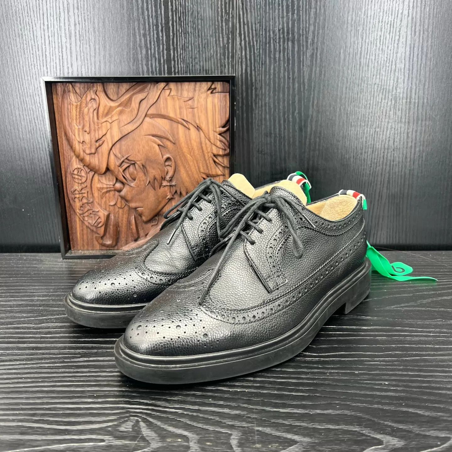 Thom Browne tb black carved leather dress shoes 39 Size US 6 / EU 39 - 1 Thumbnail