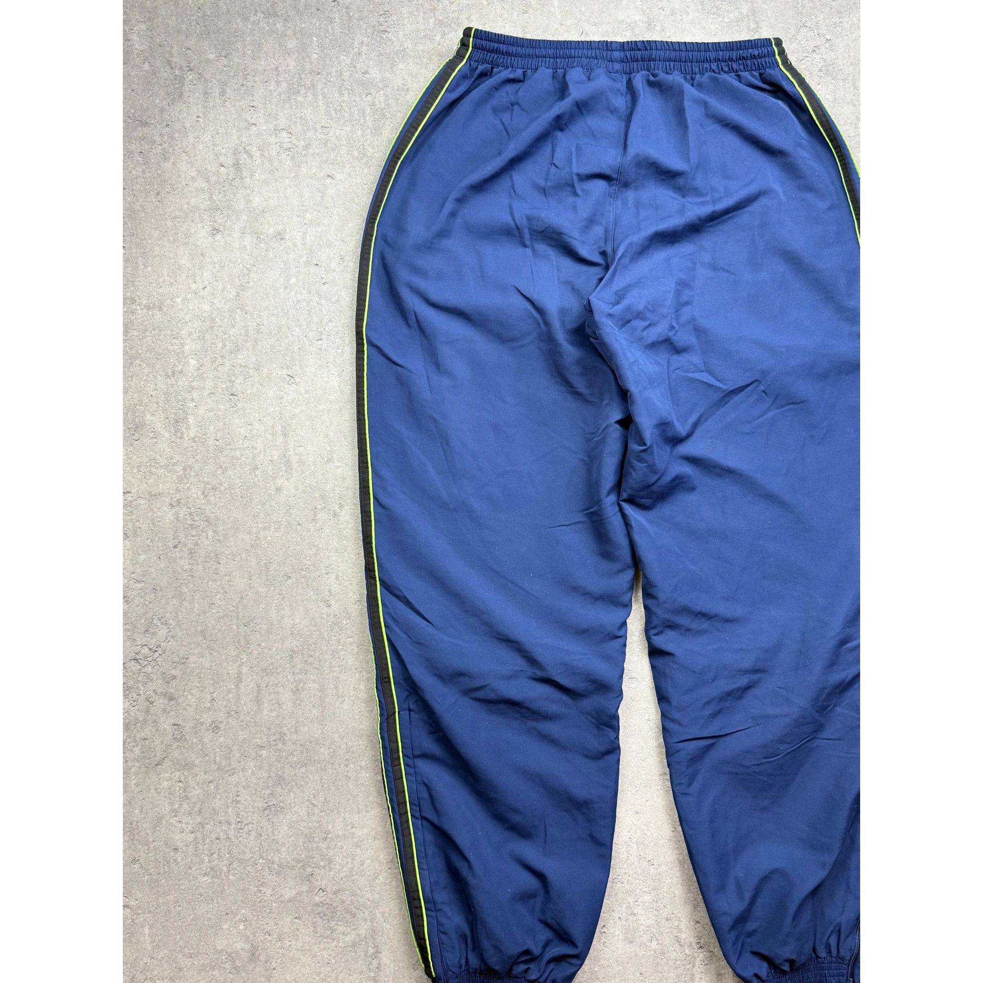 Adidas VINTAGE 90s Adidas Tracksuit Bottoms • Navy & Neon Lime • Fl Size US 36 / EU 52 - 7 Thumbnail