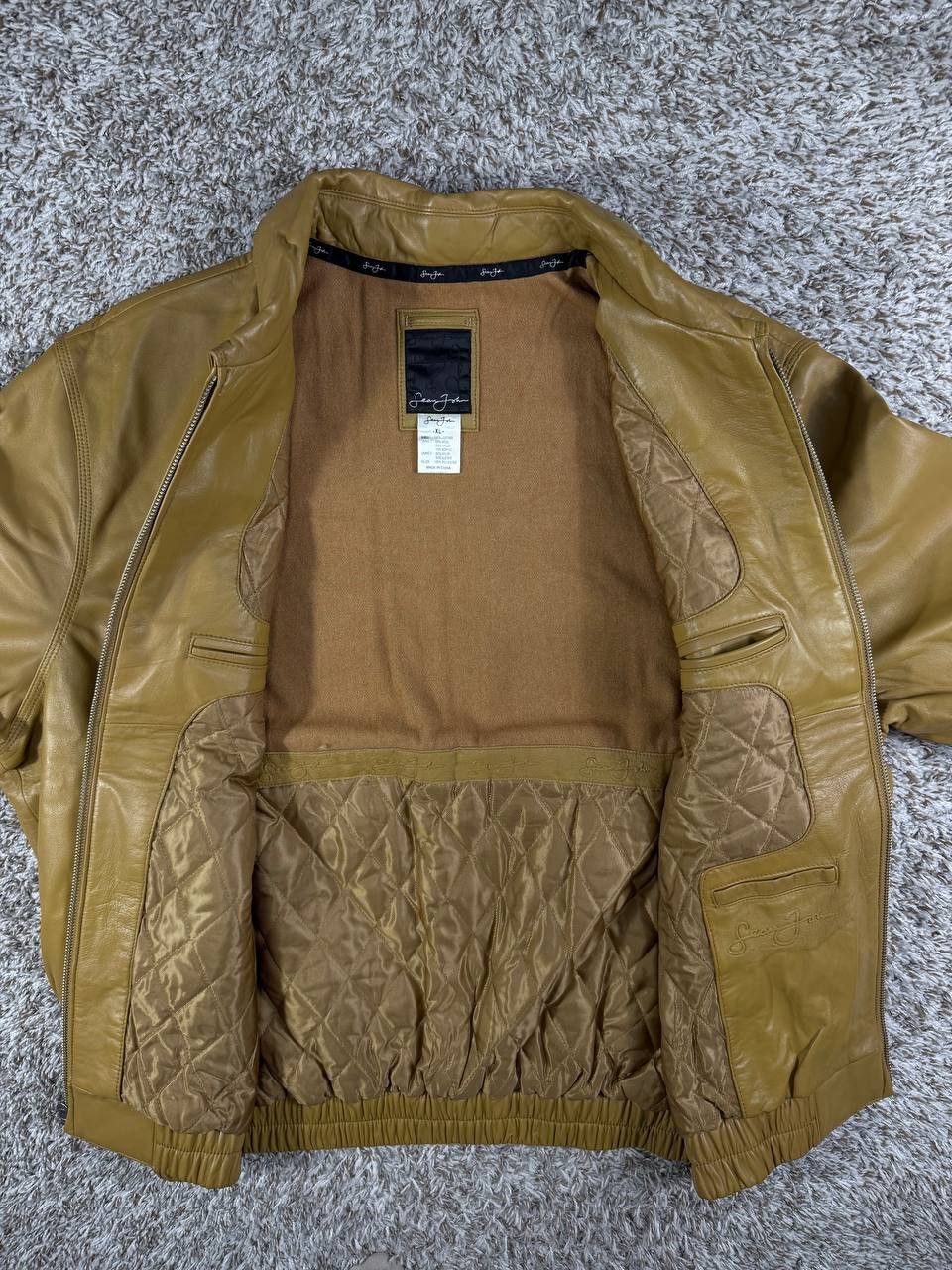 Sean John Sean John Leather Jacket 90s Y2K Signature Logo Bomber Size US XL / EU 56 / 4 - 12 Thumbnail