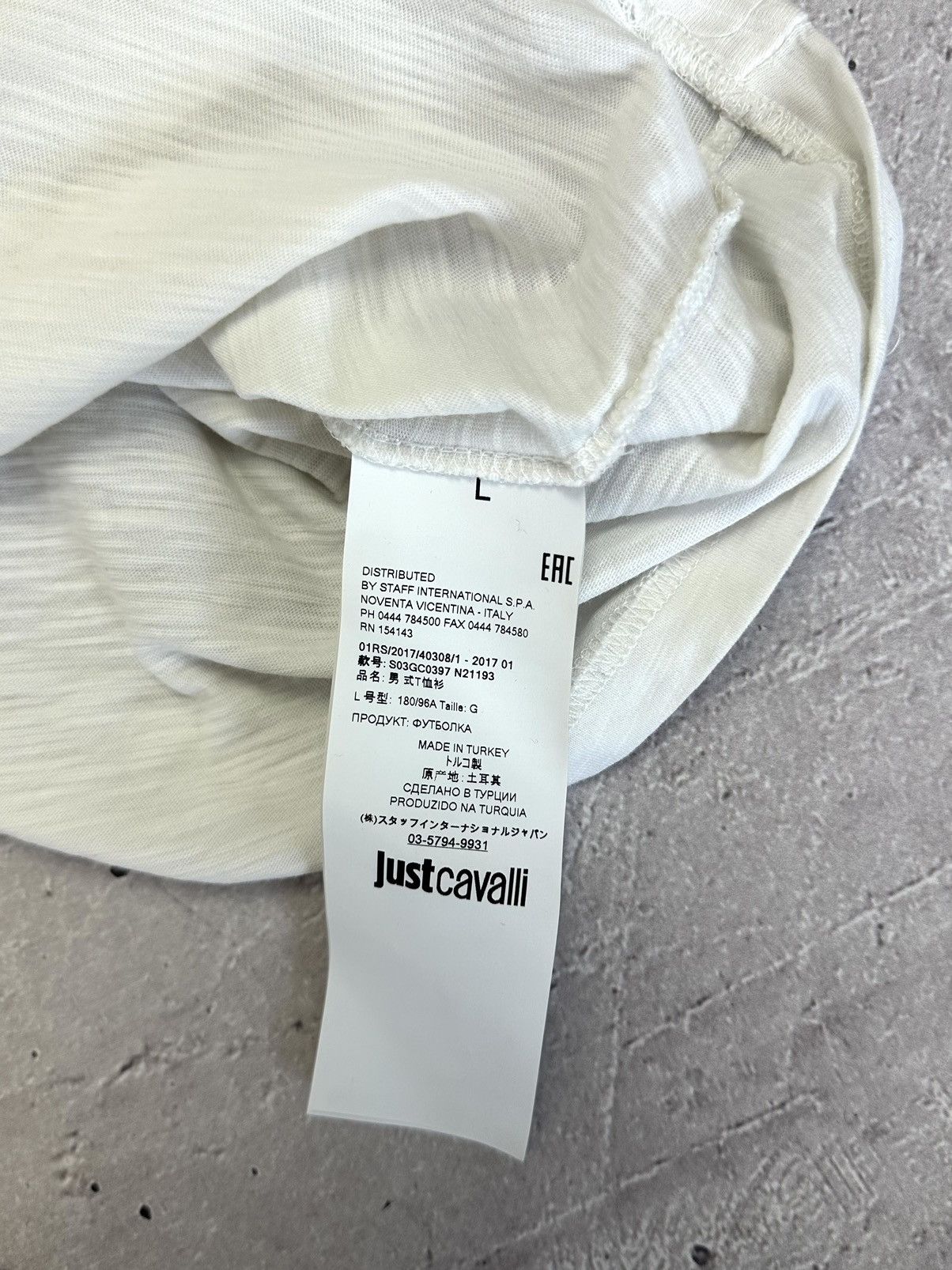 Just Cavalli Just Cavalli Structured Cotton Short Sleeve T-shirt Size US L / EU 52-54 / 3 - 6 Thumbnail