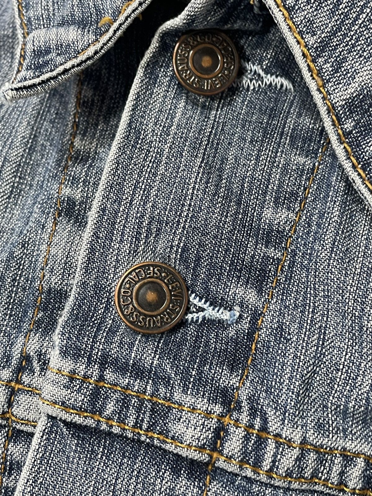 Levi's 🔥Offers🔥Levis Vintage Y2K Denim Jacket Solid Rare Size XS / US 0-2 / IT 36-38 - 6 Thumbnail